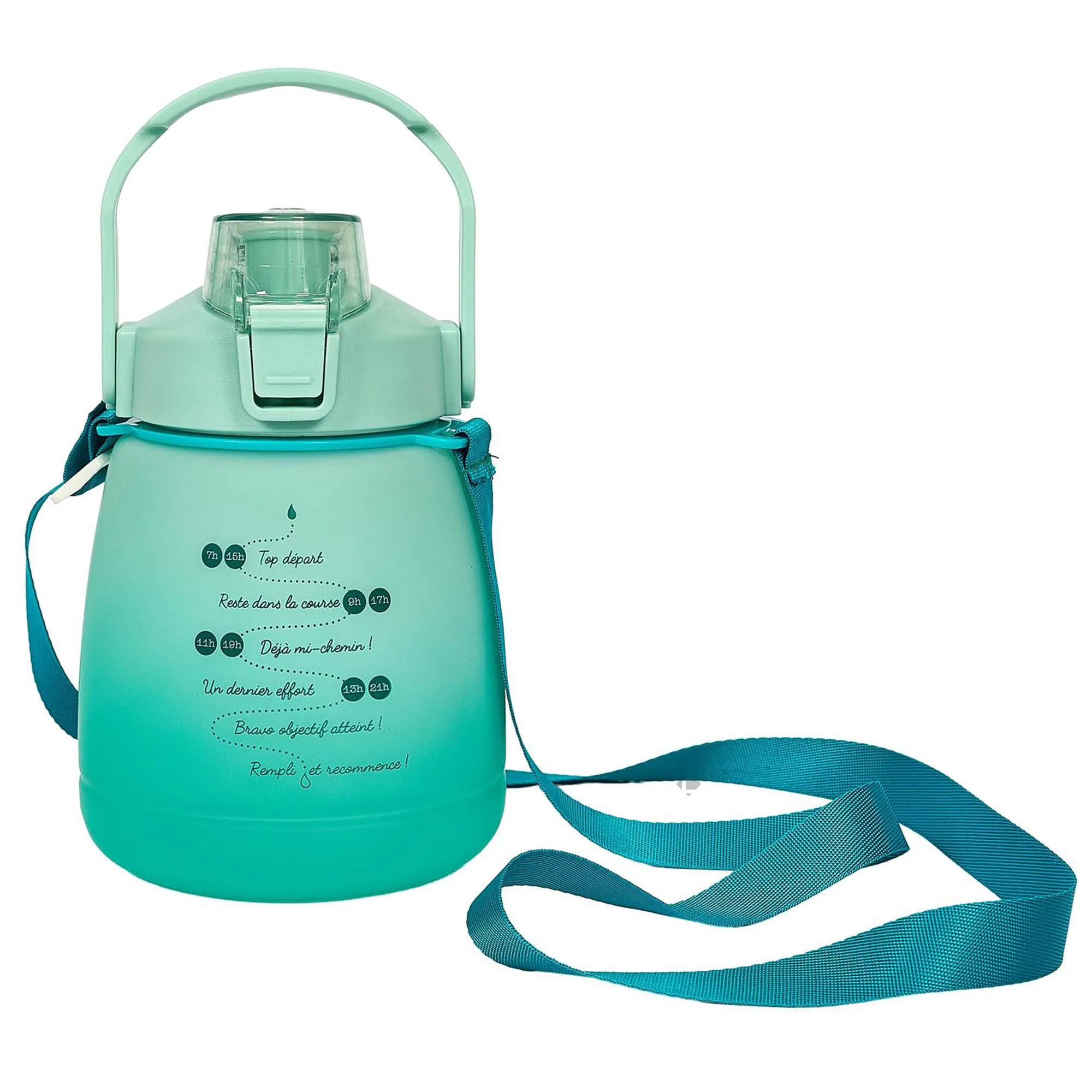 Bouteille en plastique 1.2L collection MOTIVATION couleur bleu