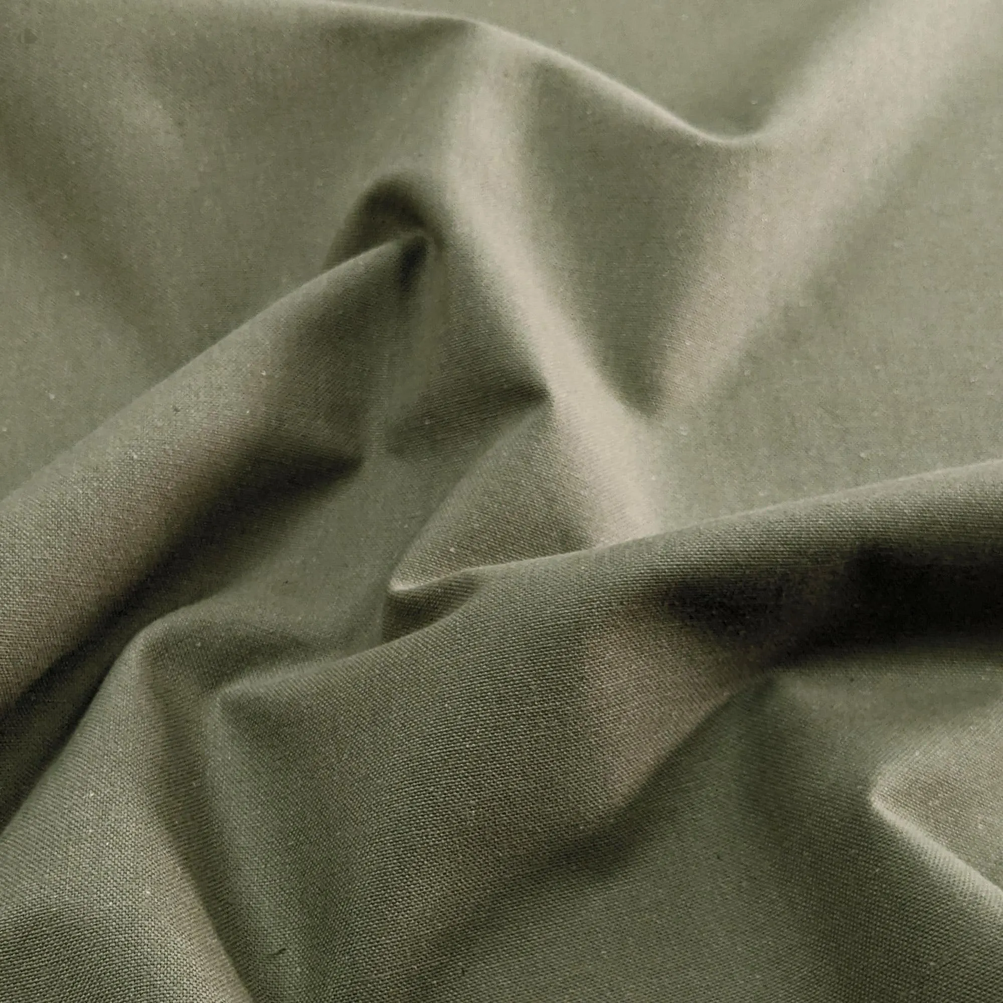 Tissu d'ameublement uni coton laize 280 cm DIABOLO vert Kaki