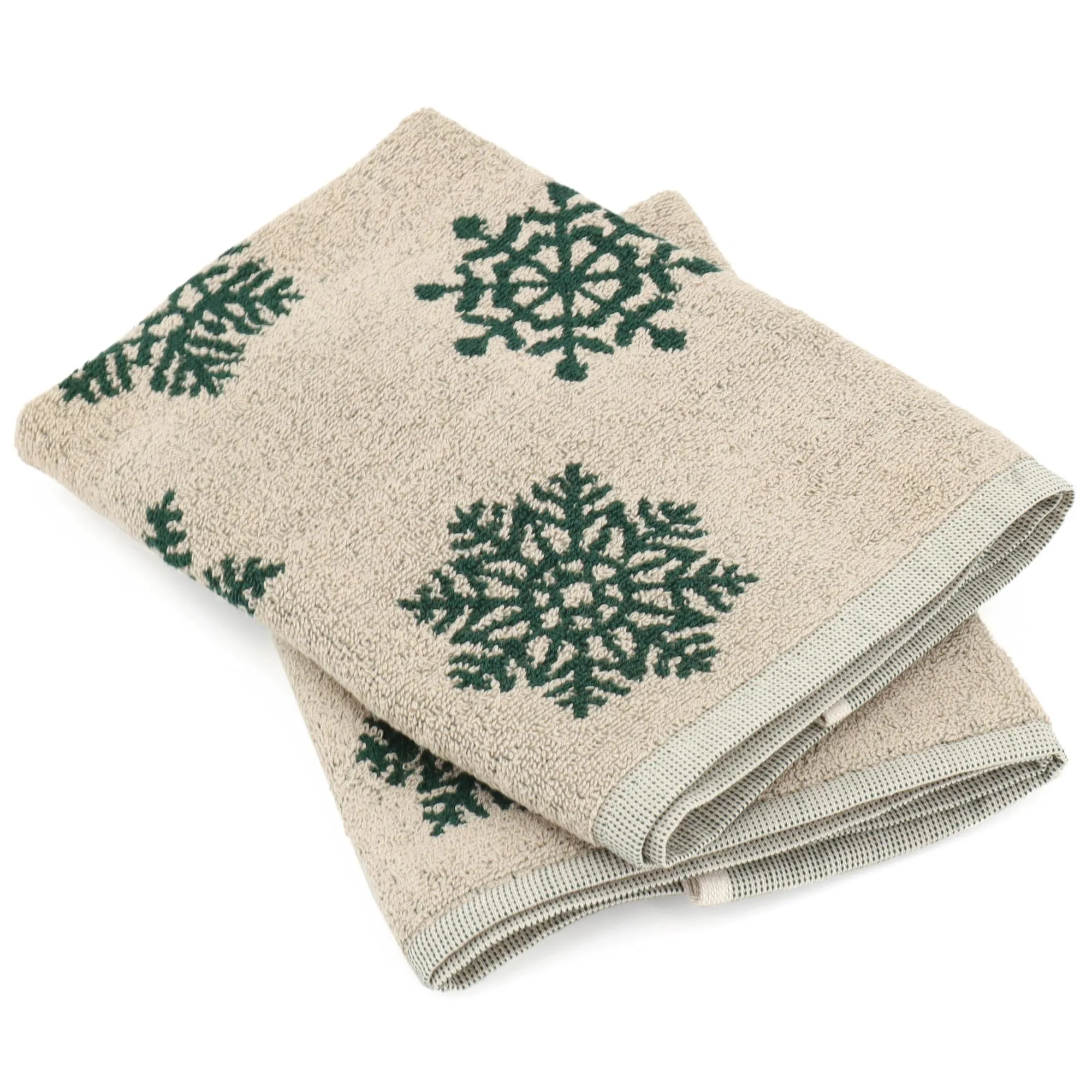 Lot de 2 torchons de cuisine éponge 50x50 cm coton ICE vert