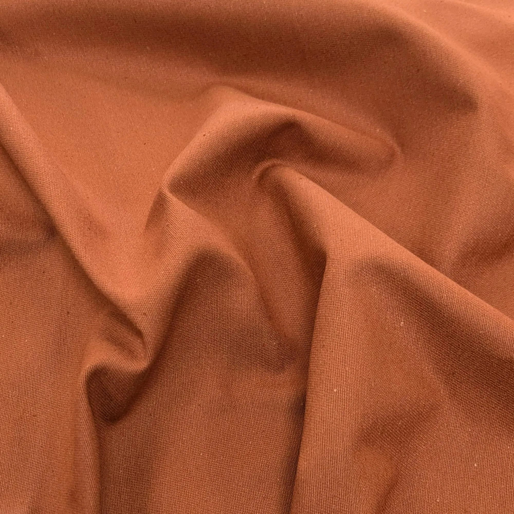 Tissu coton cretonne unie 310 g/m² SERGE marron tabac