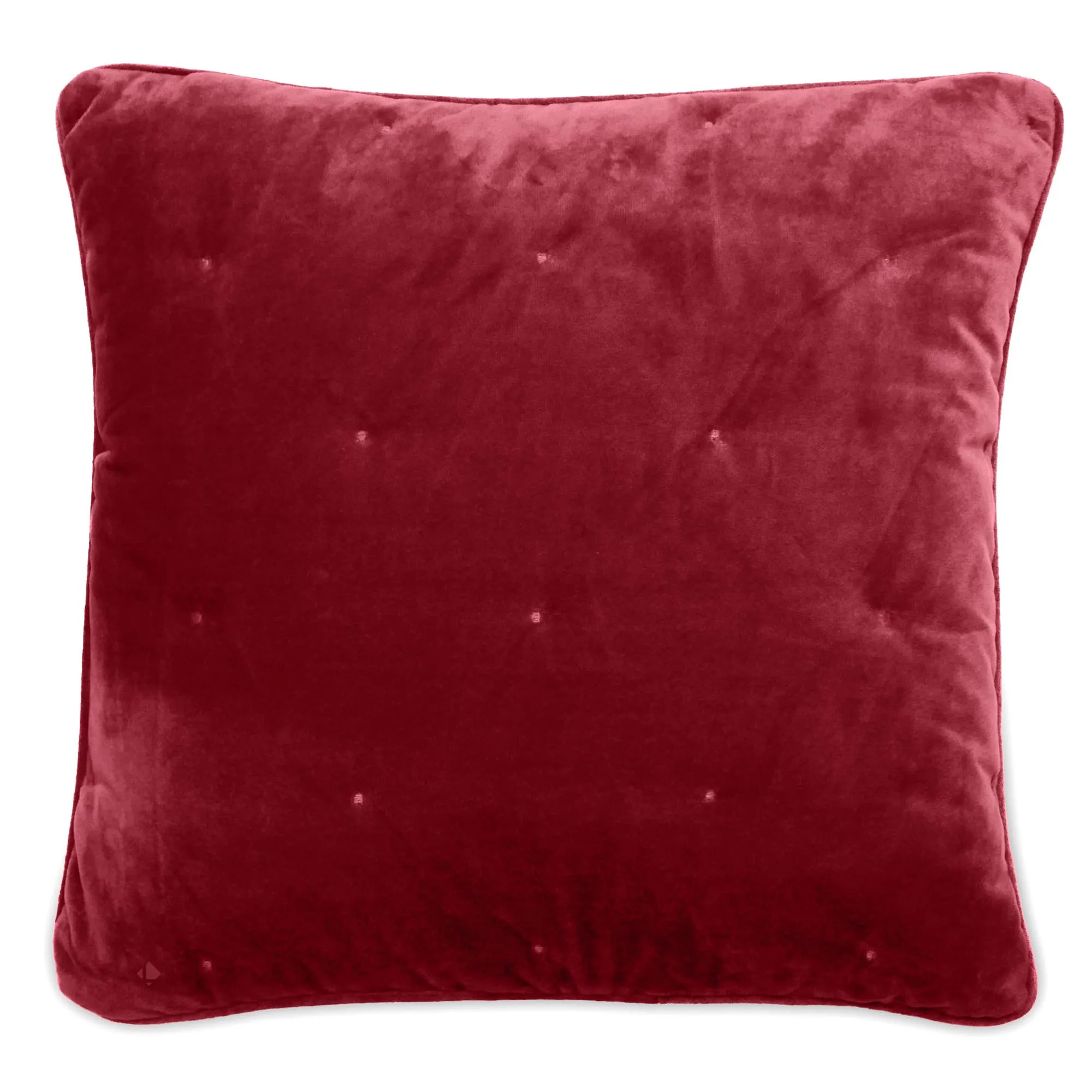 Housse de coussin 45x45 GIPSY velours piquage points brodés rose Pourpre
