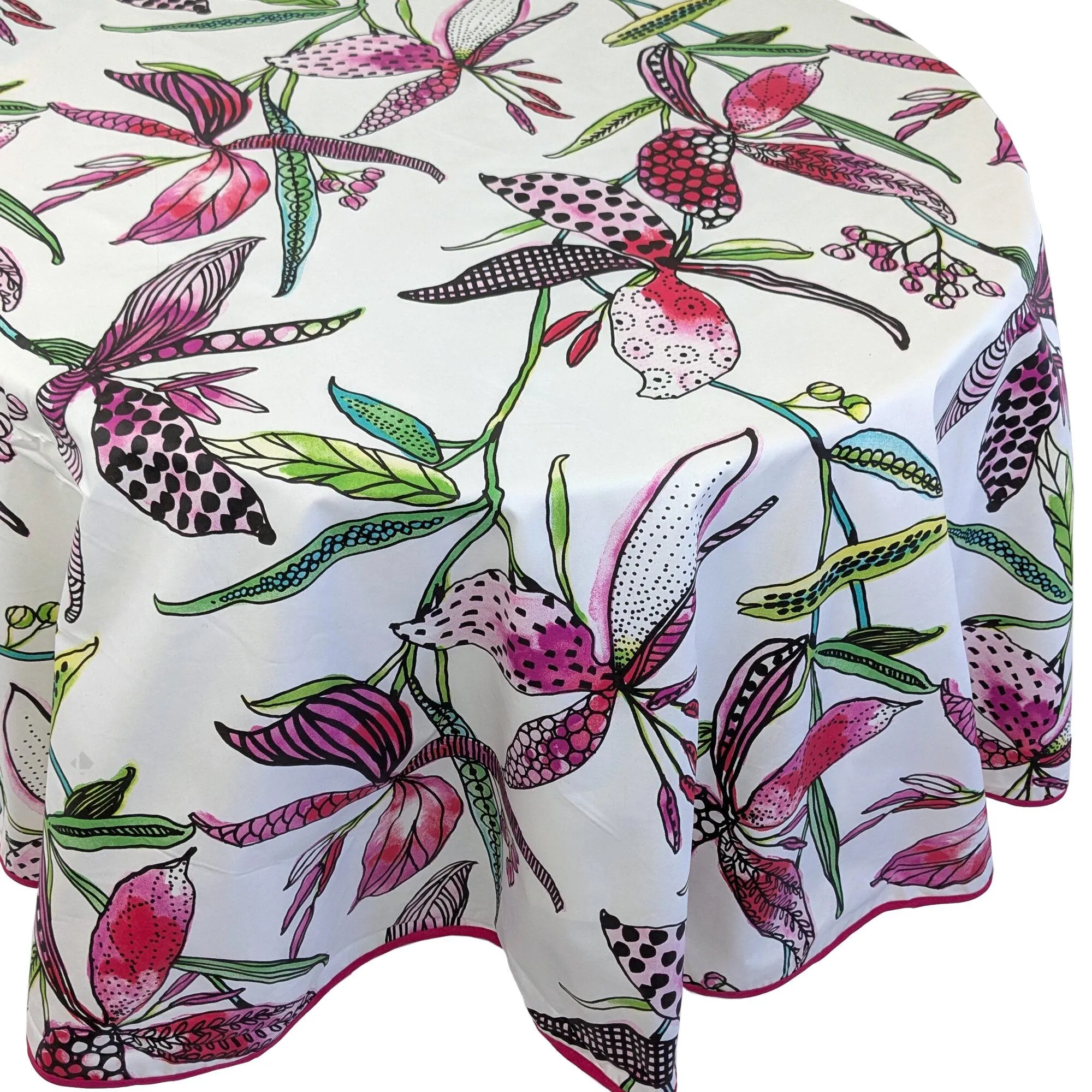 Nappe ovale 170x240 cm PARADIS Rose 100% coton + enduction acrylique