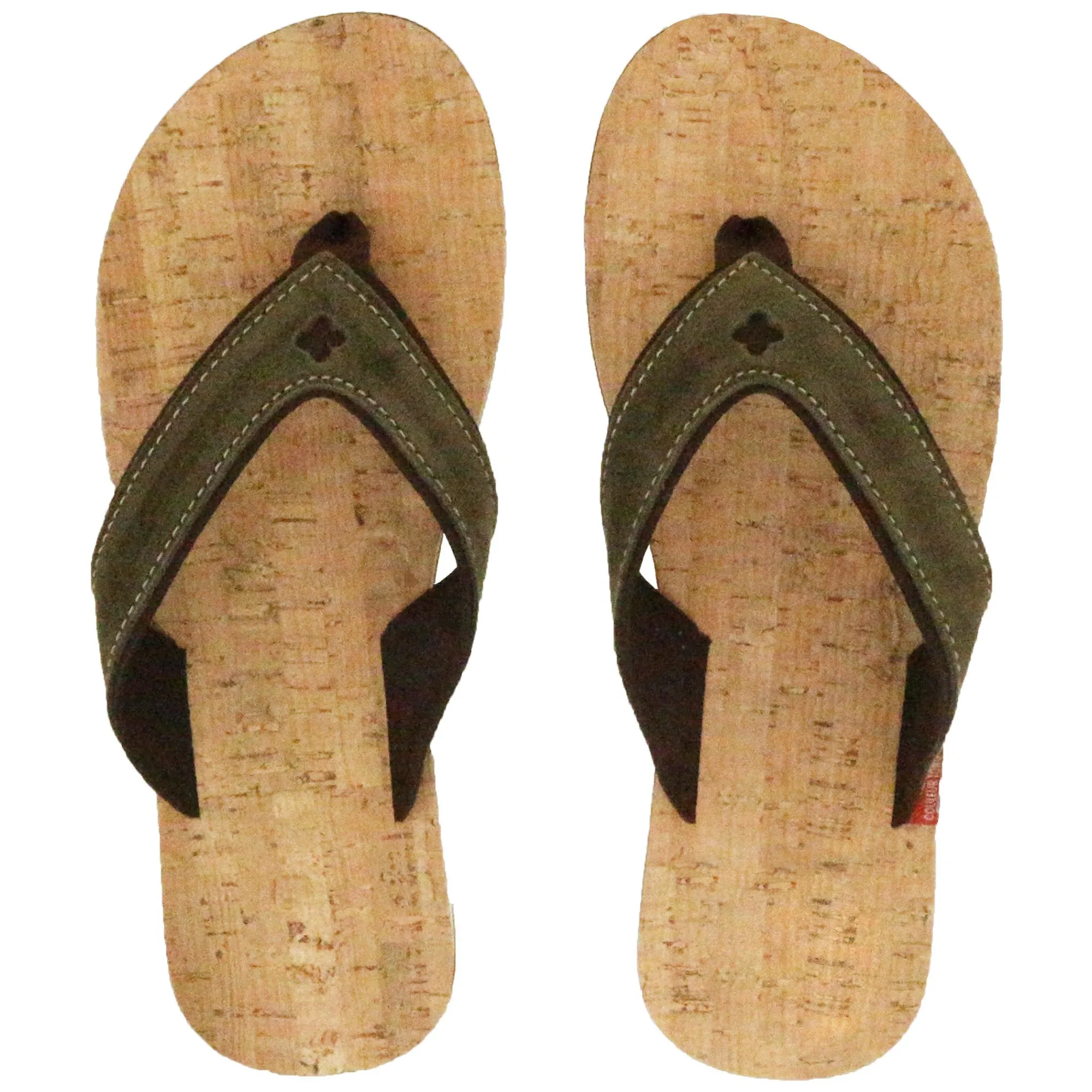 Tong bride large en cuir et liège SPERONE 36/37 Vert