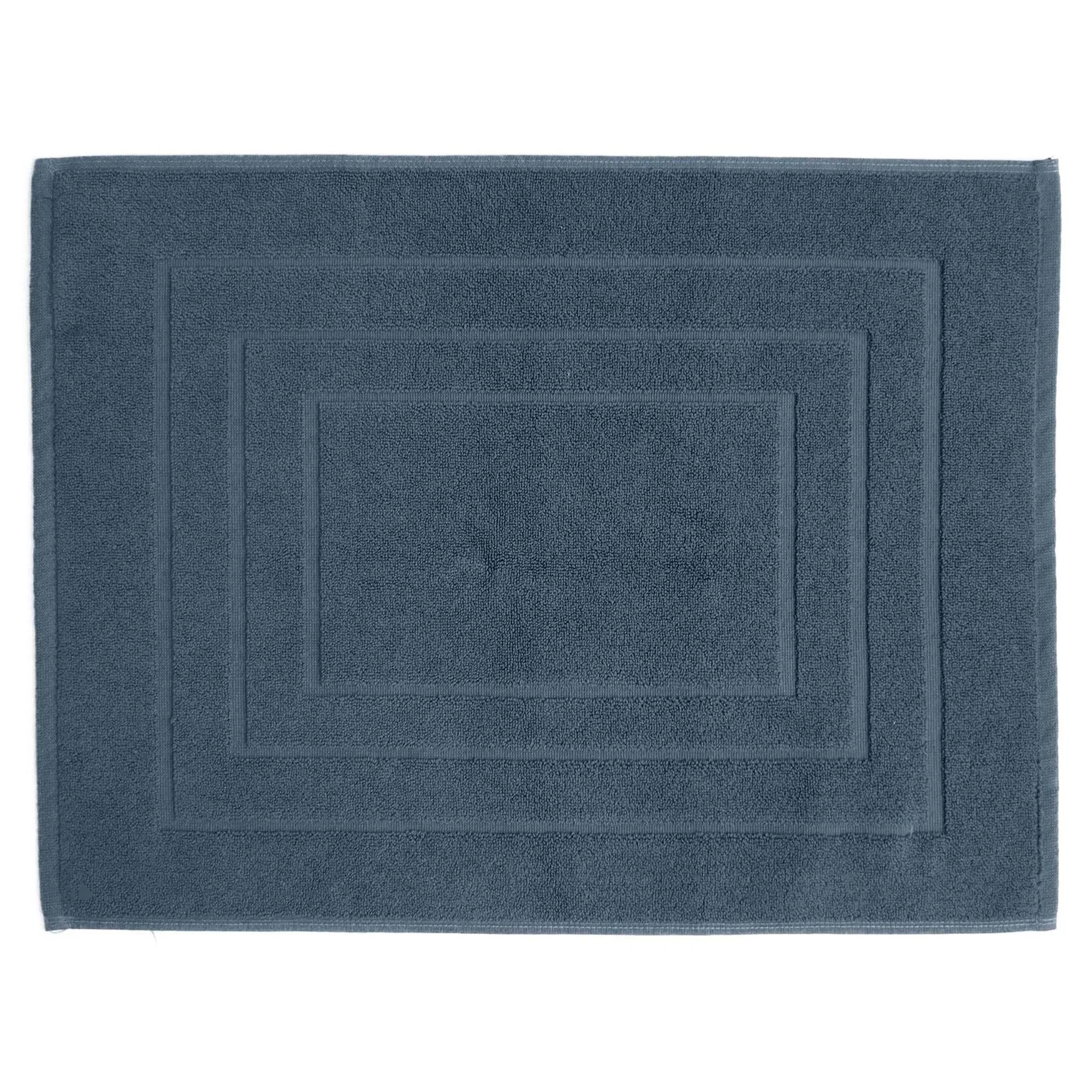 Tapis de bain 100% coton 1000g/m2 collection NAÏA 80x60 cm bleu Orage