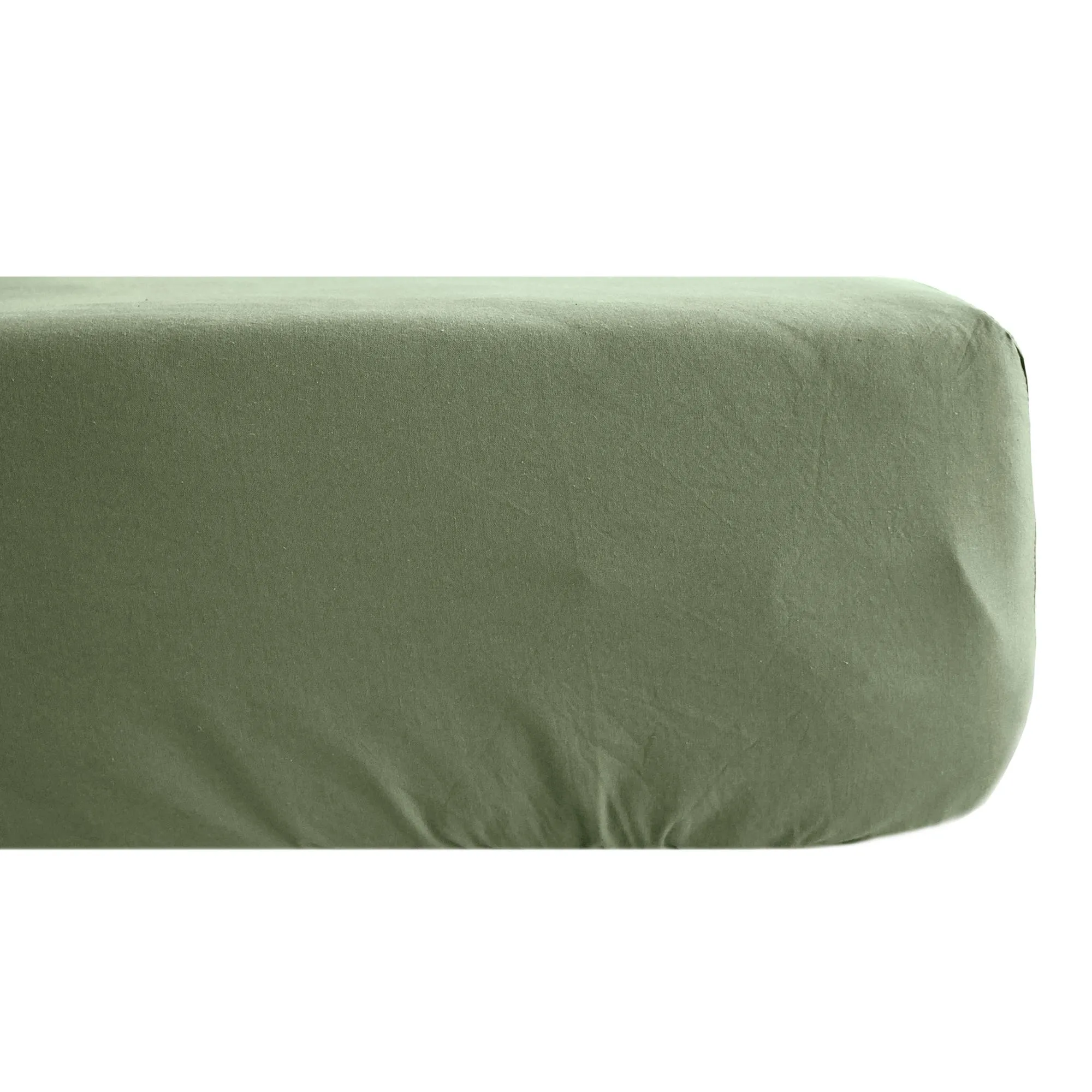 Drap housse 140x190 cm mousseline de coton OPERA vert mousse