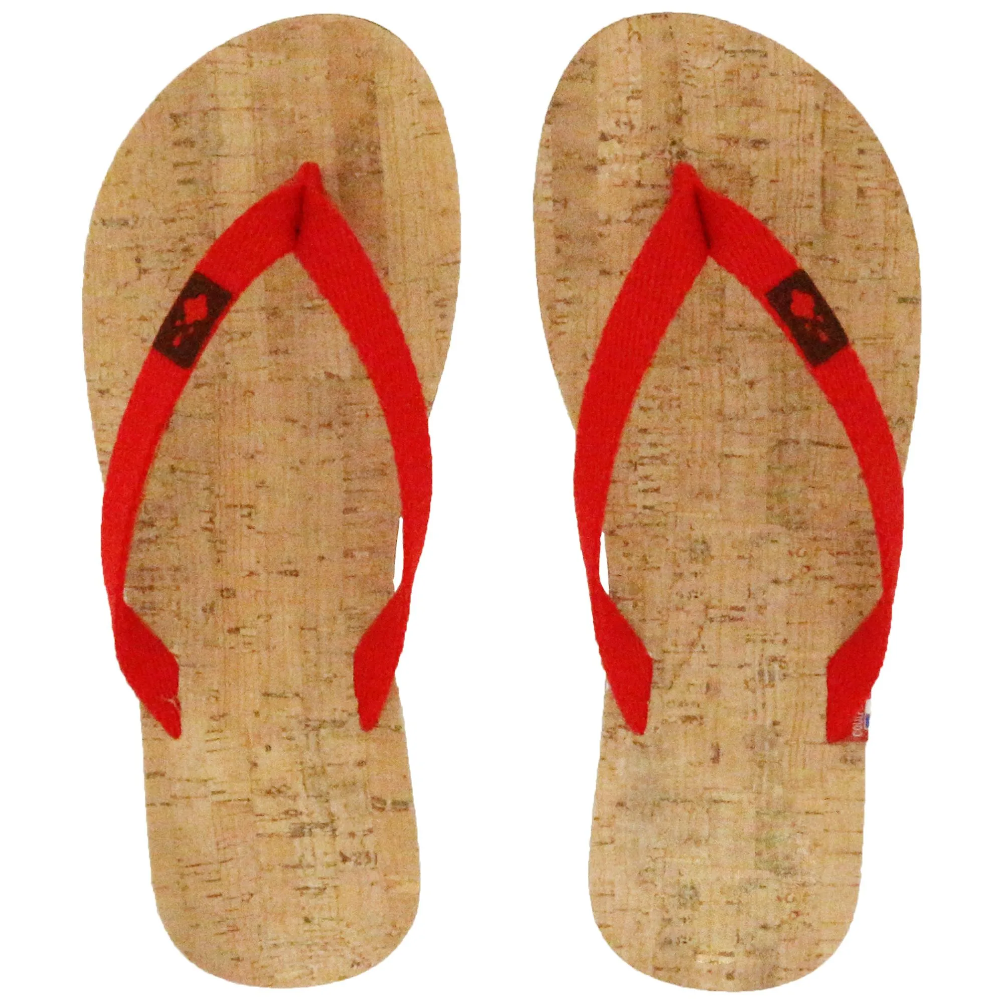 Tong en liège et bride en coton recyclé MOOREA 34/35 Rouge