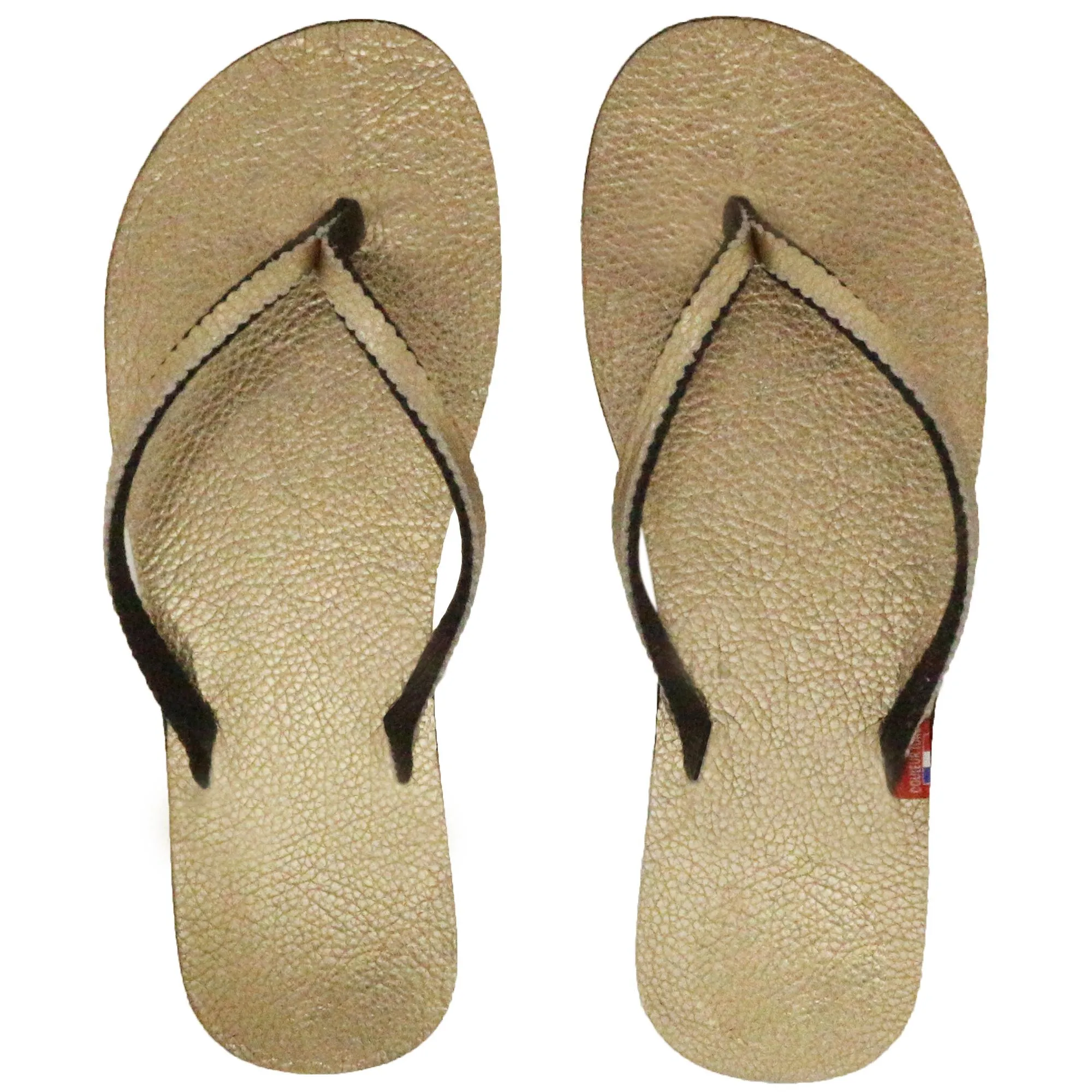 Tong en cuir métallisé de la collection BB taille 40/41 jaune Or