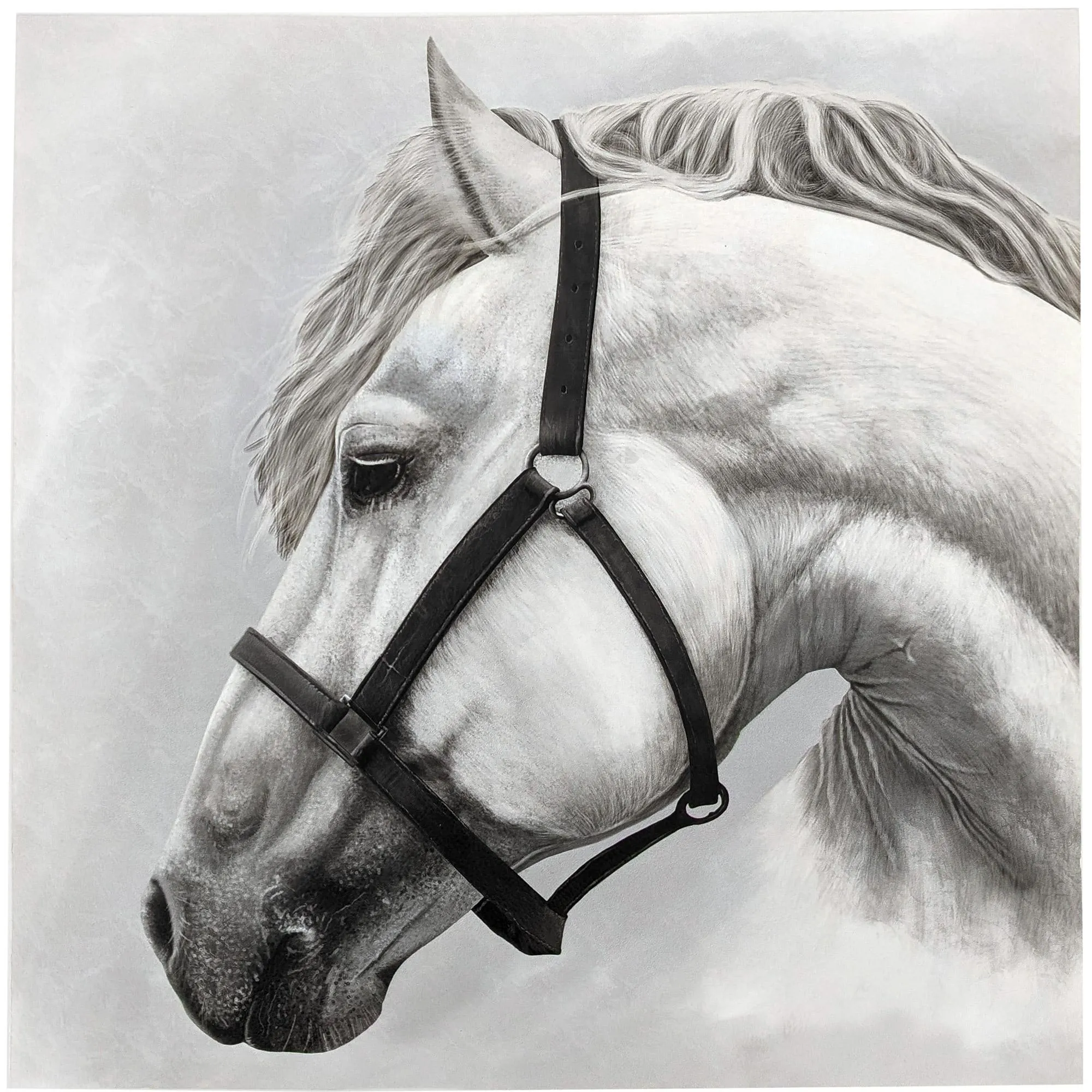 Carré de tissu similicuir 44x44 cm KARIA cheval blanc