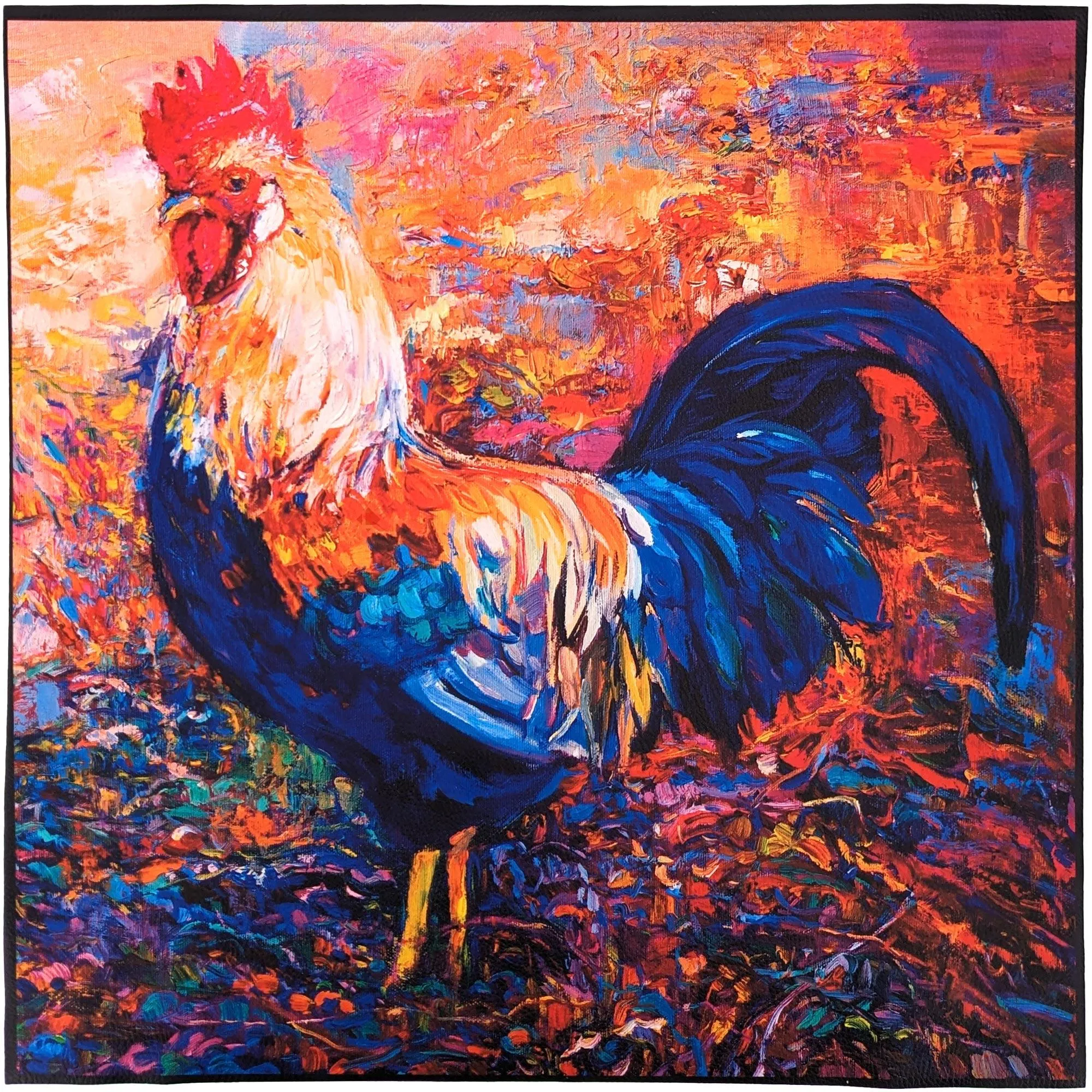 Carré de tissu similicuir 44x44 cm KARIA coq