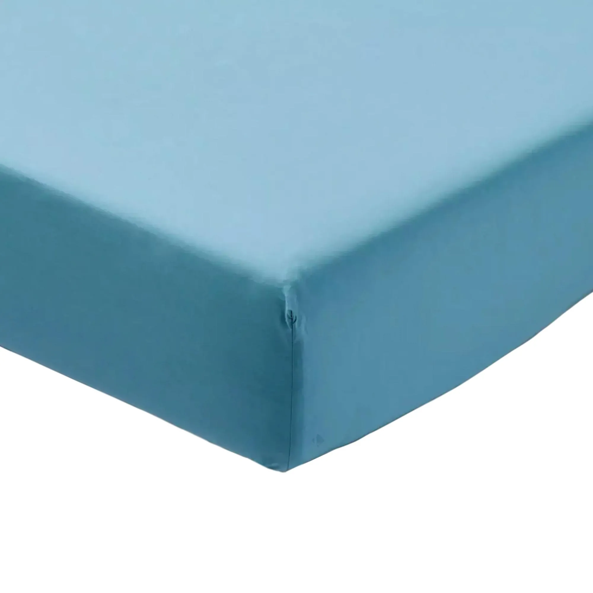 Drap housse 140x190 cm percale de coton bonnet 30 cm SUR UN FIL bleu horizon