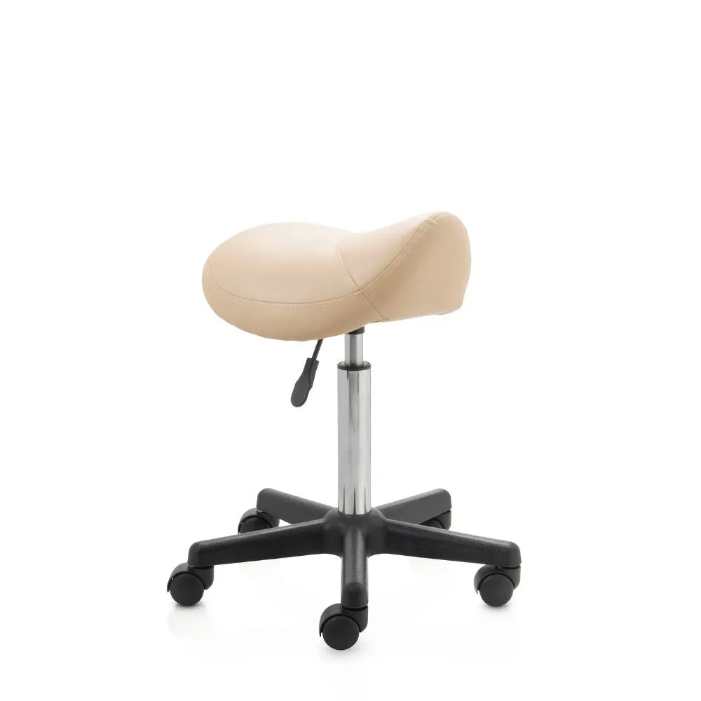 ZenGrowth Tabouret selle beige avec structure en plastique sans anneau de pied