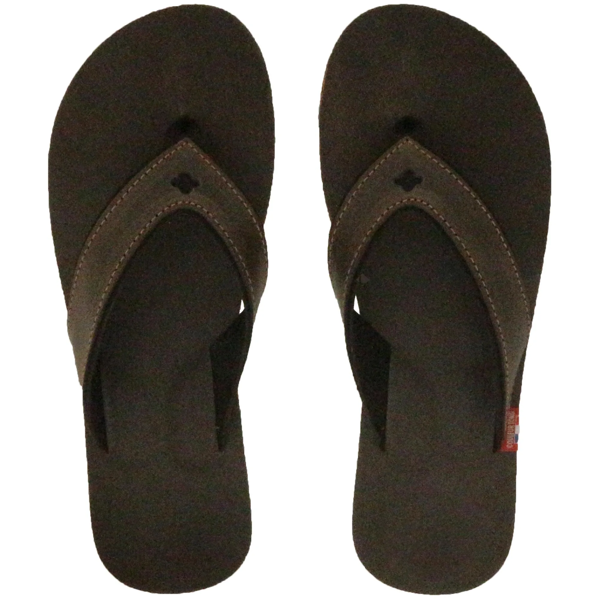 Tong bride large en cuir SPERONE 36/37 marron Chocolat et orange