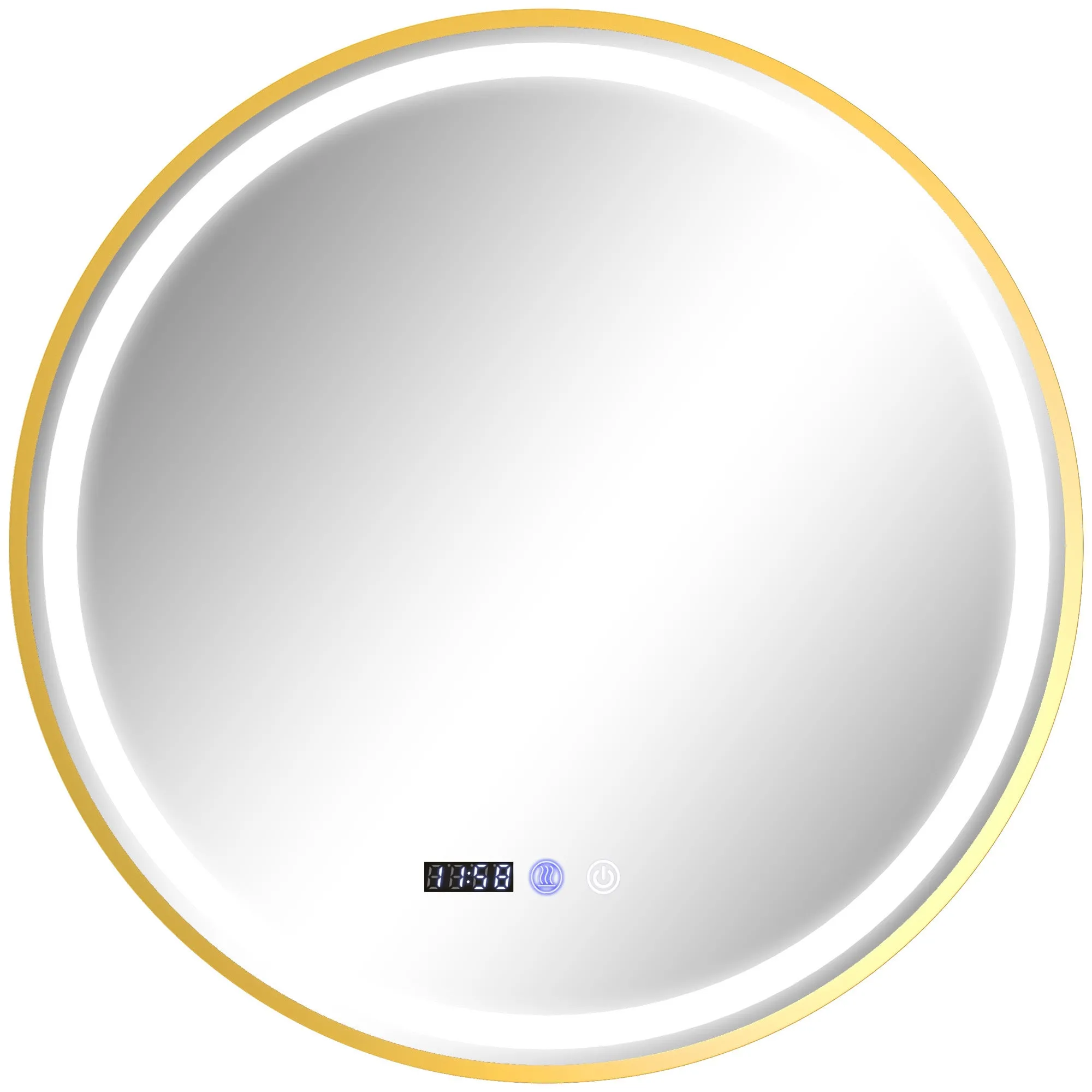 60cm Anti-Fog LED Bathroom Mirror Gold Tone