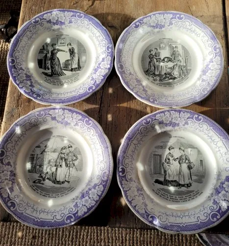 4 assiettes Parlantes les domestiques