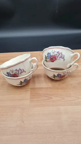 4 Tasses Sarreguemines Agreste H: 5,2 cm L: 10 cm