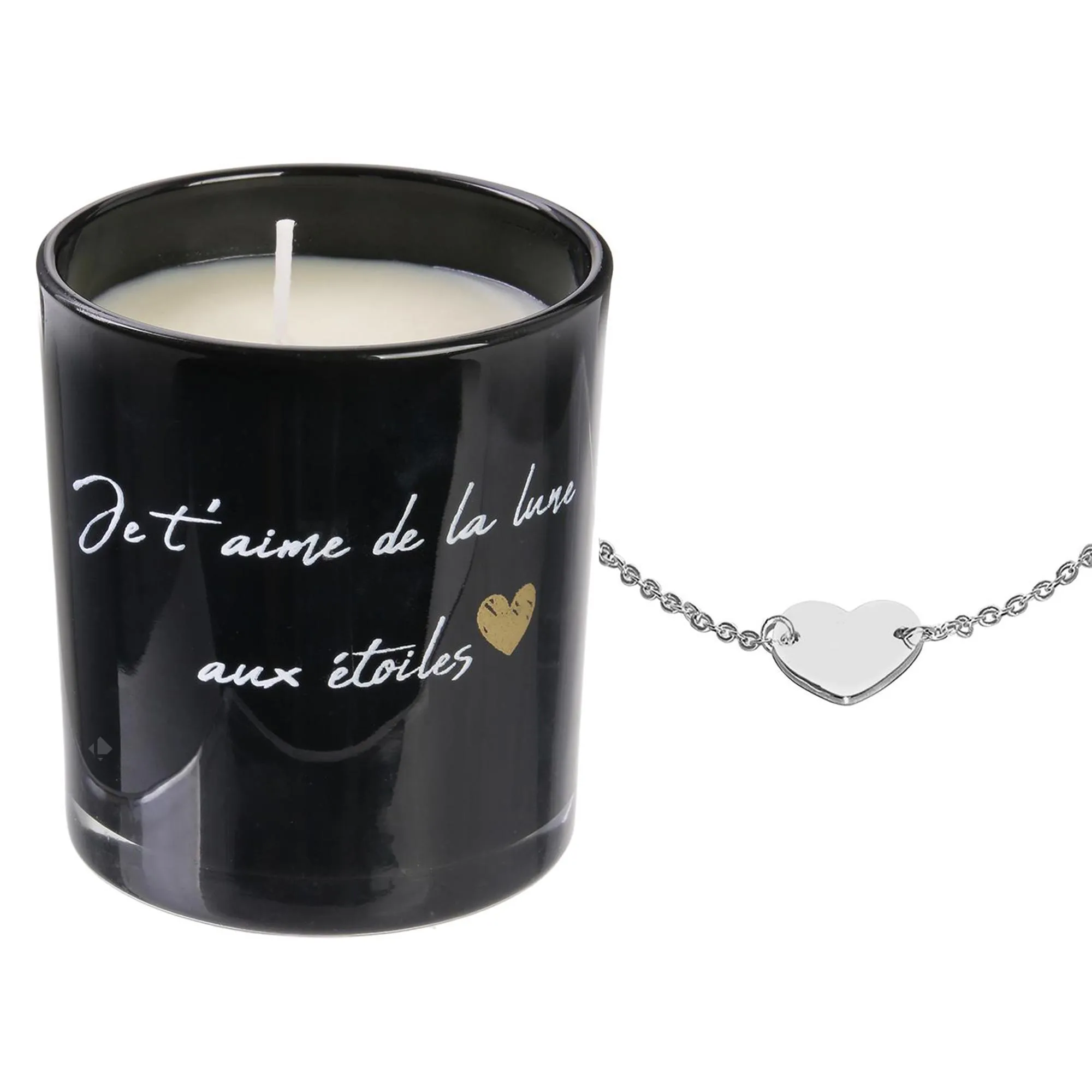 Bougie parfumée fleurs de printemps MALAGA noire + bracelet surprise