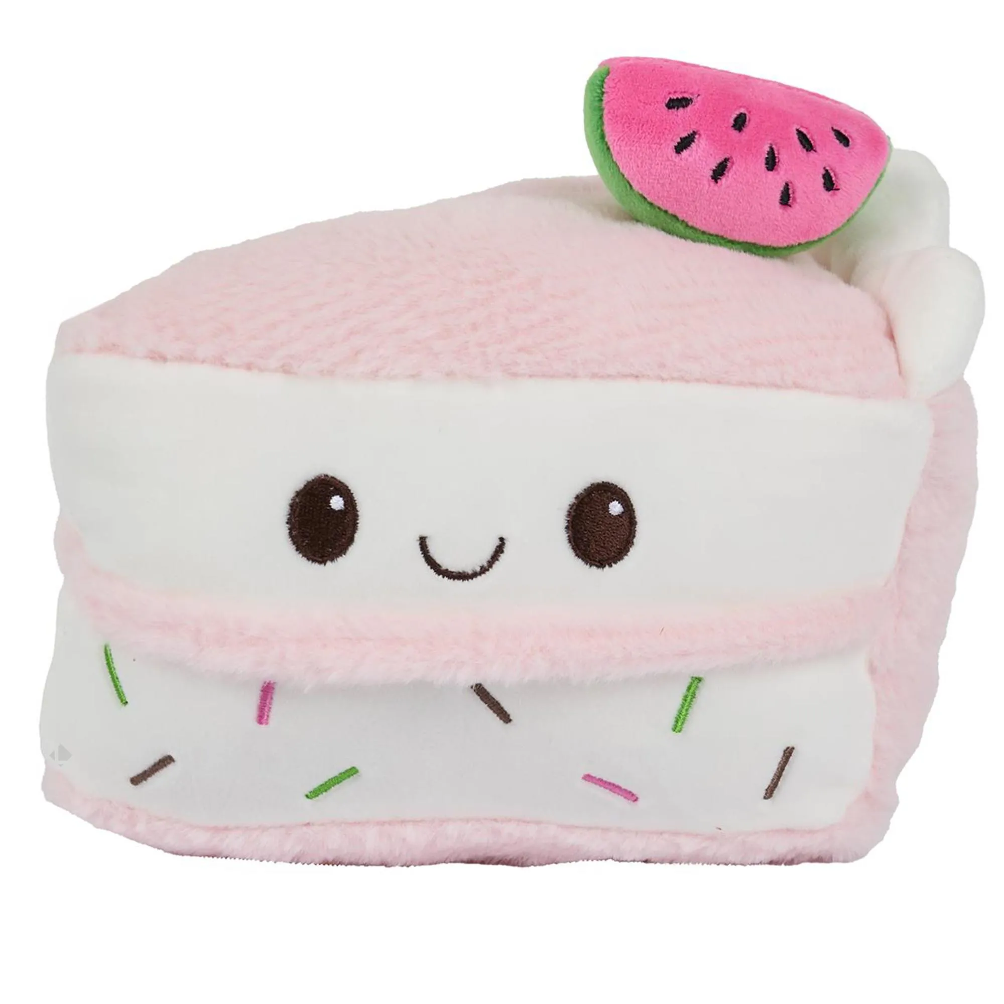 Peluche en polyester forme part de gâteau pastèque collection CAKE rose