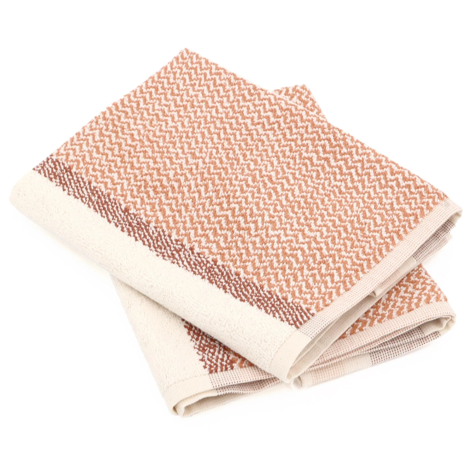 Lot de 2 torchons de cuisine éponge 50x50 cm coton OTON marron