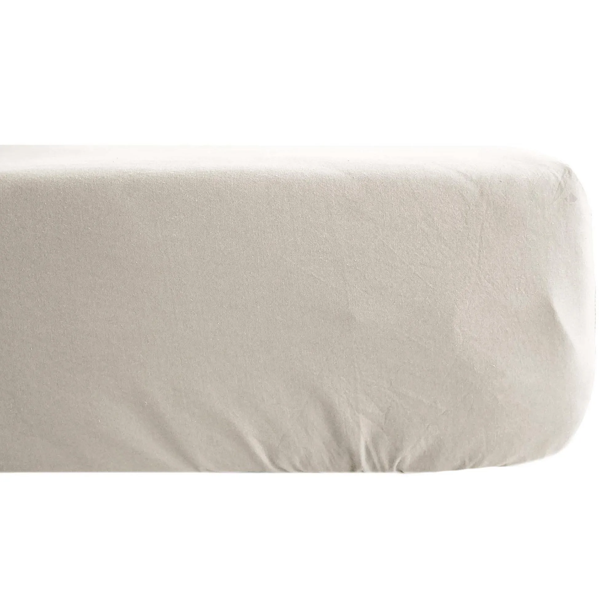 Drap housse 140x190 cm pur coton lavé PALACE beige lin