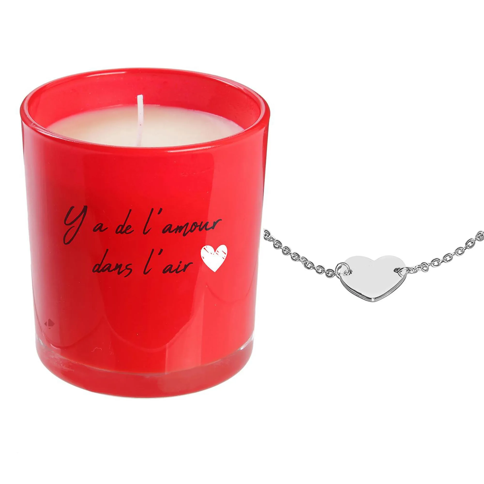 Bougie parfumée fleurs de printemps MALAGA rouge + bracelet surprise