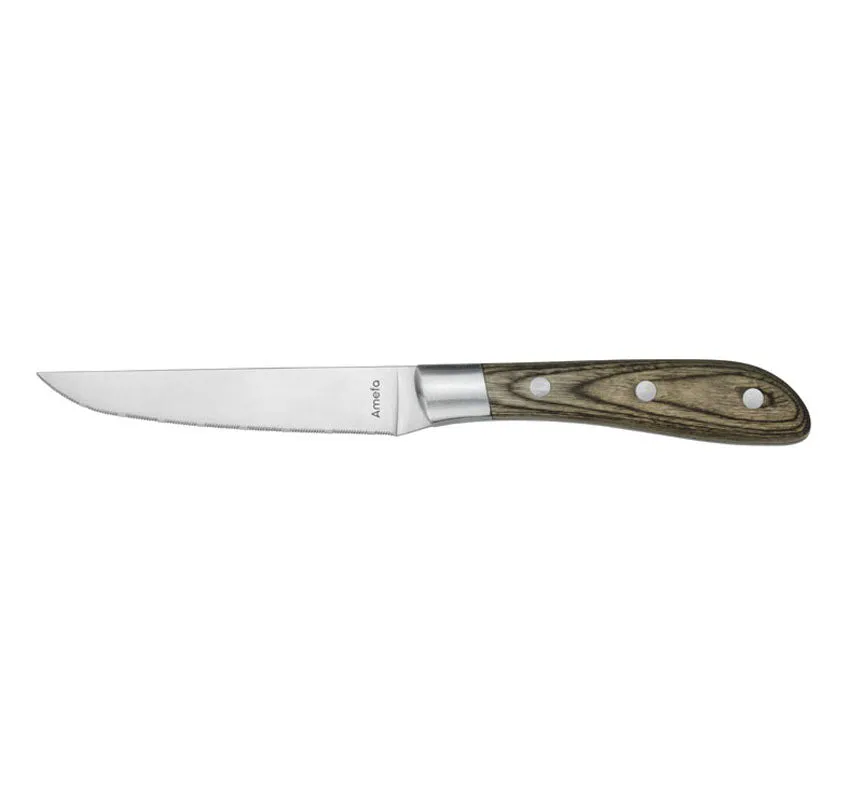 COUTEAU A STEAK ACHILLE
23CM MANCHE BOIS