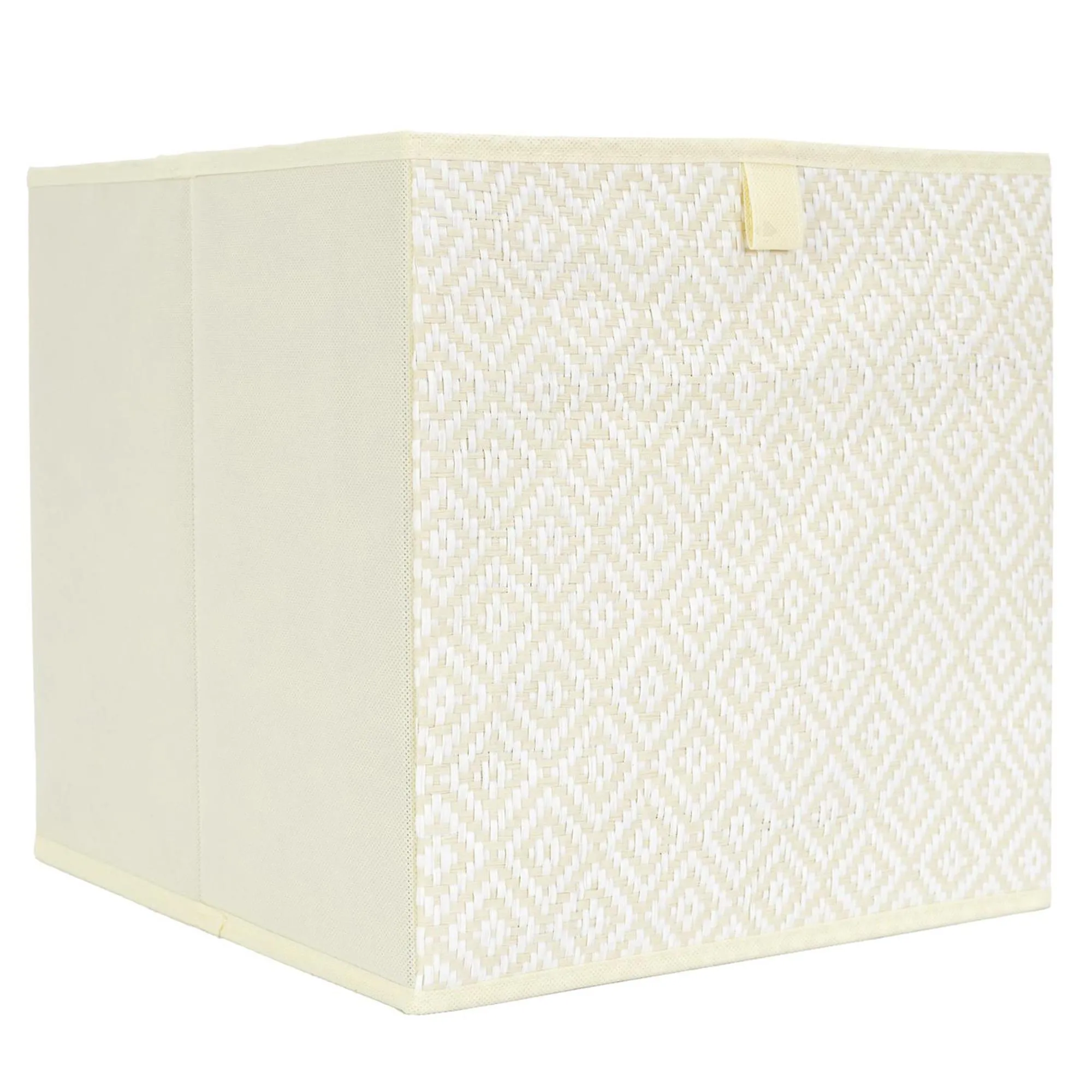 Cube de rangement 30x30x30 cm collection BRAID motif tressé blanc 27L