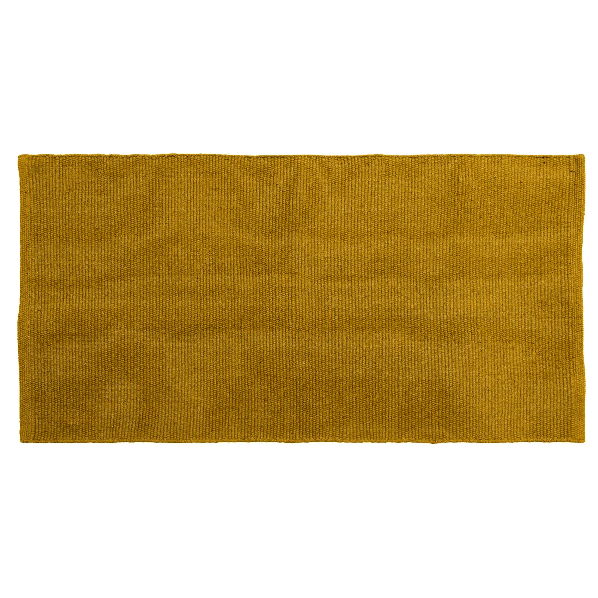 Tapis rectangulaire 70x140 cm pur coton collection MOOREA jaune gold