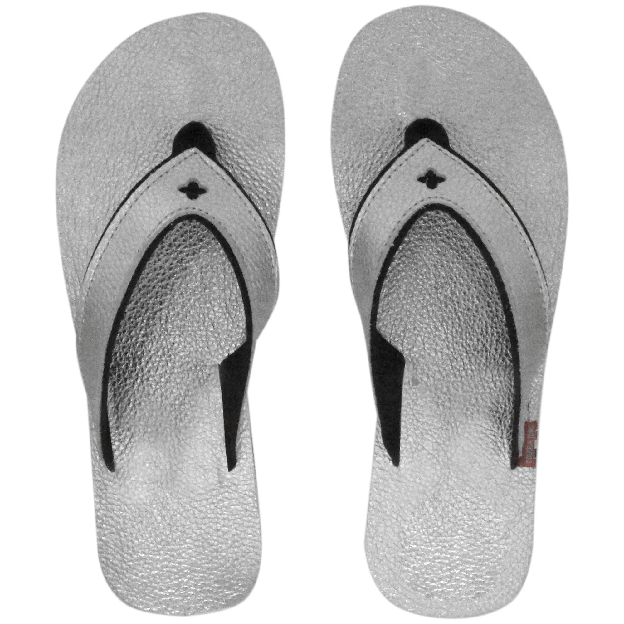 Tong en cuir métallisé de la collection PIANA taille 34/35 Argent