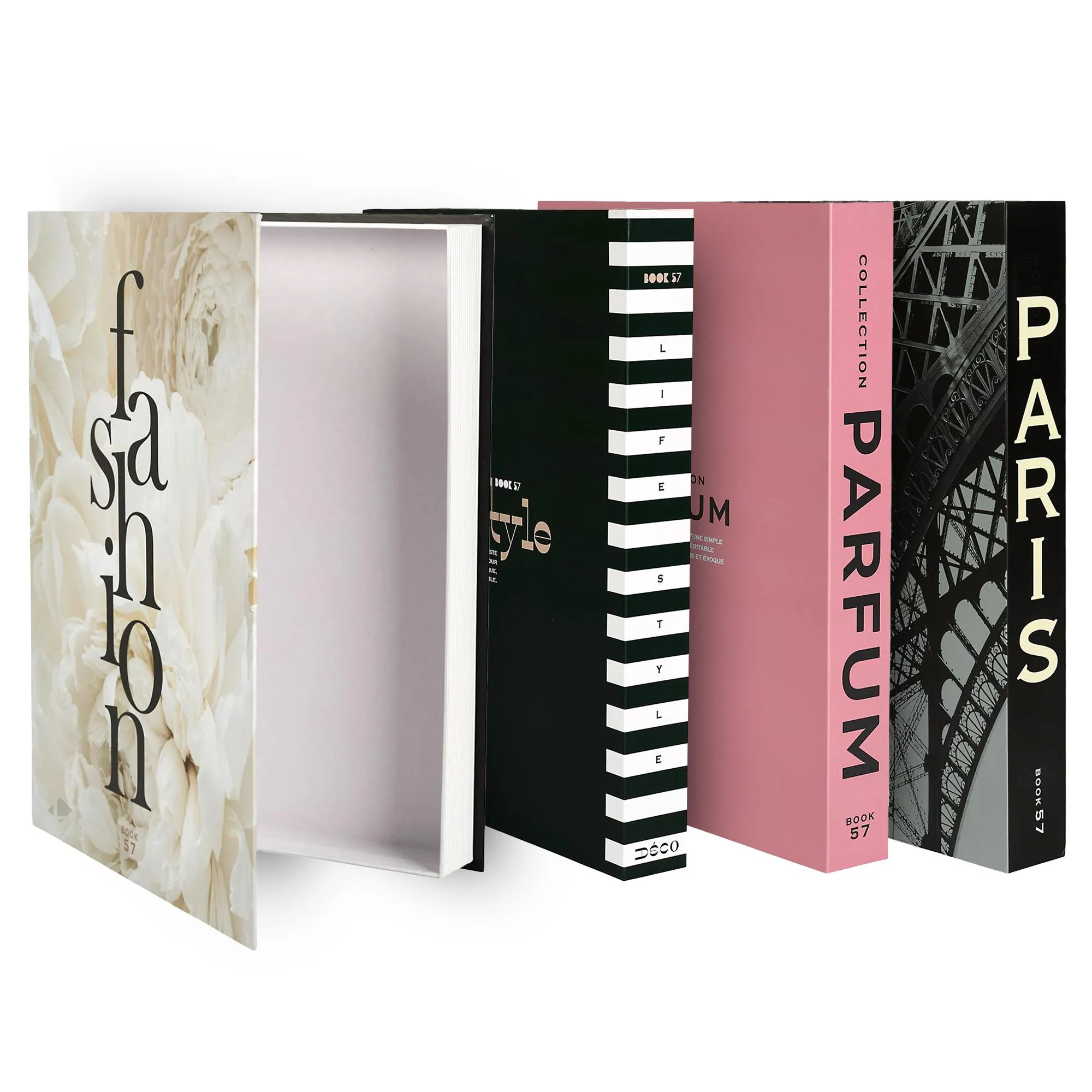 Lot de 4 livres de rangement collection PARIS DECO coloris nude