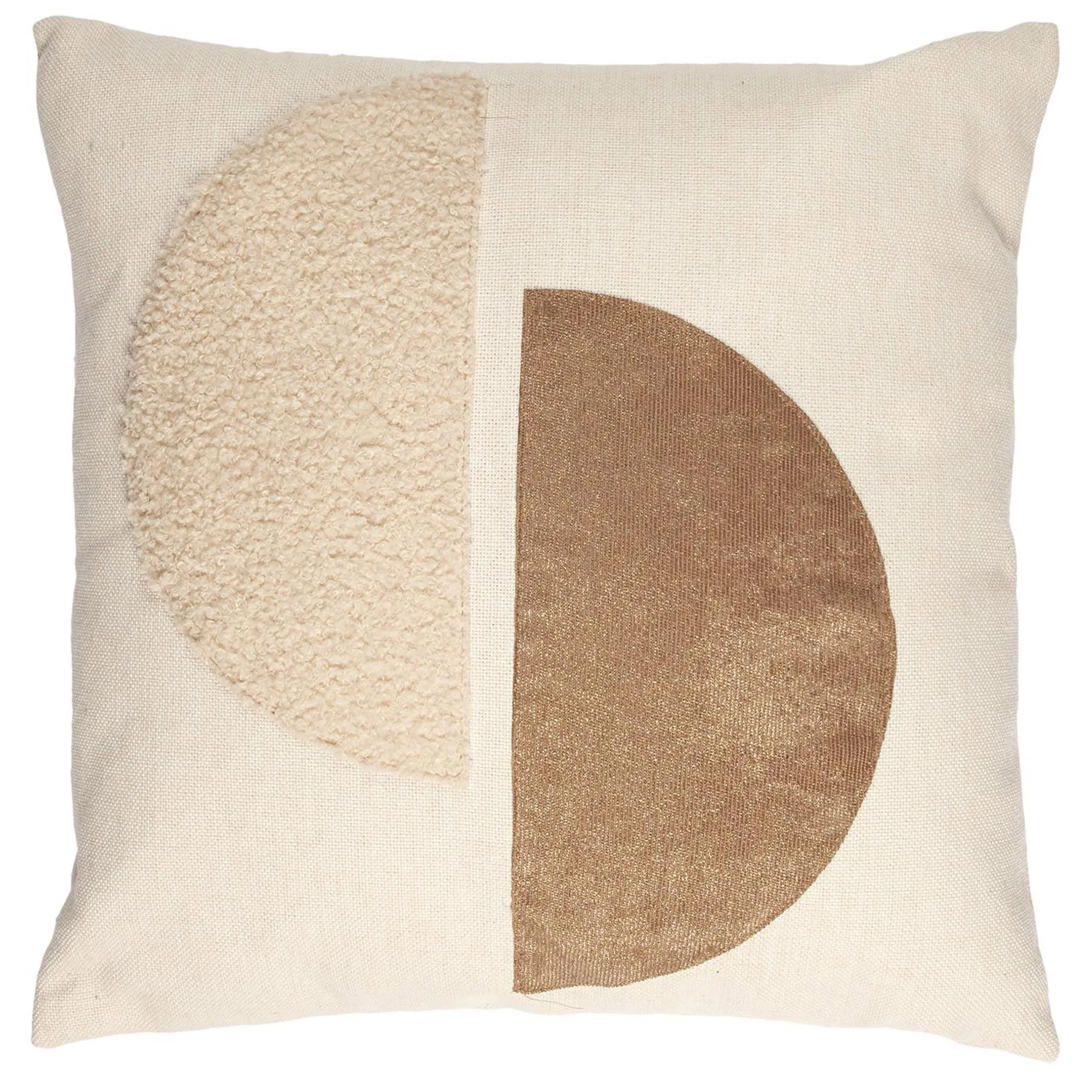 Coussin bicolore moderne 40x40 cm collection CRUSH beige et taupe
