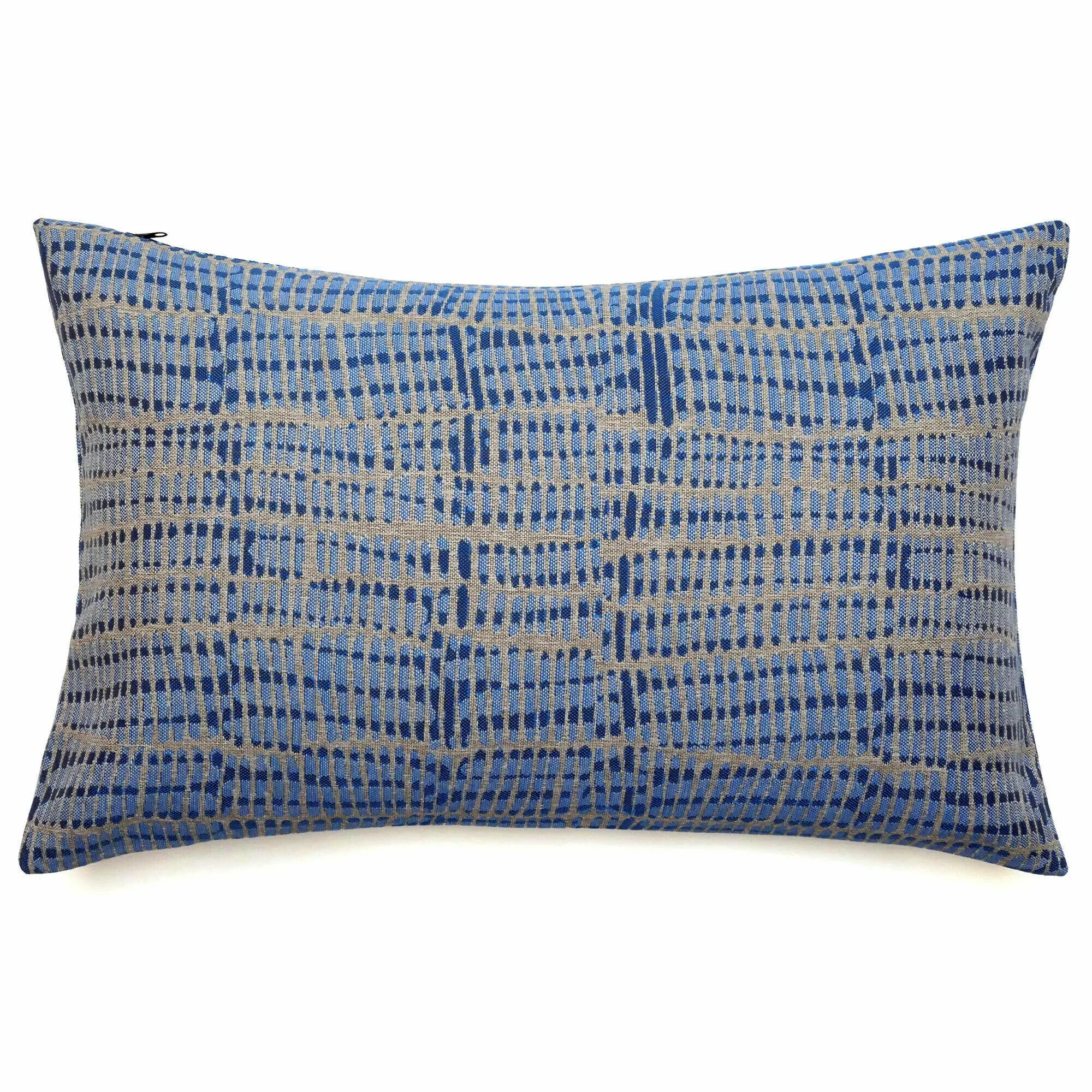 Housse de coussin 40x60 cm SANTORIN zip étanche bleu Topaze