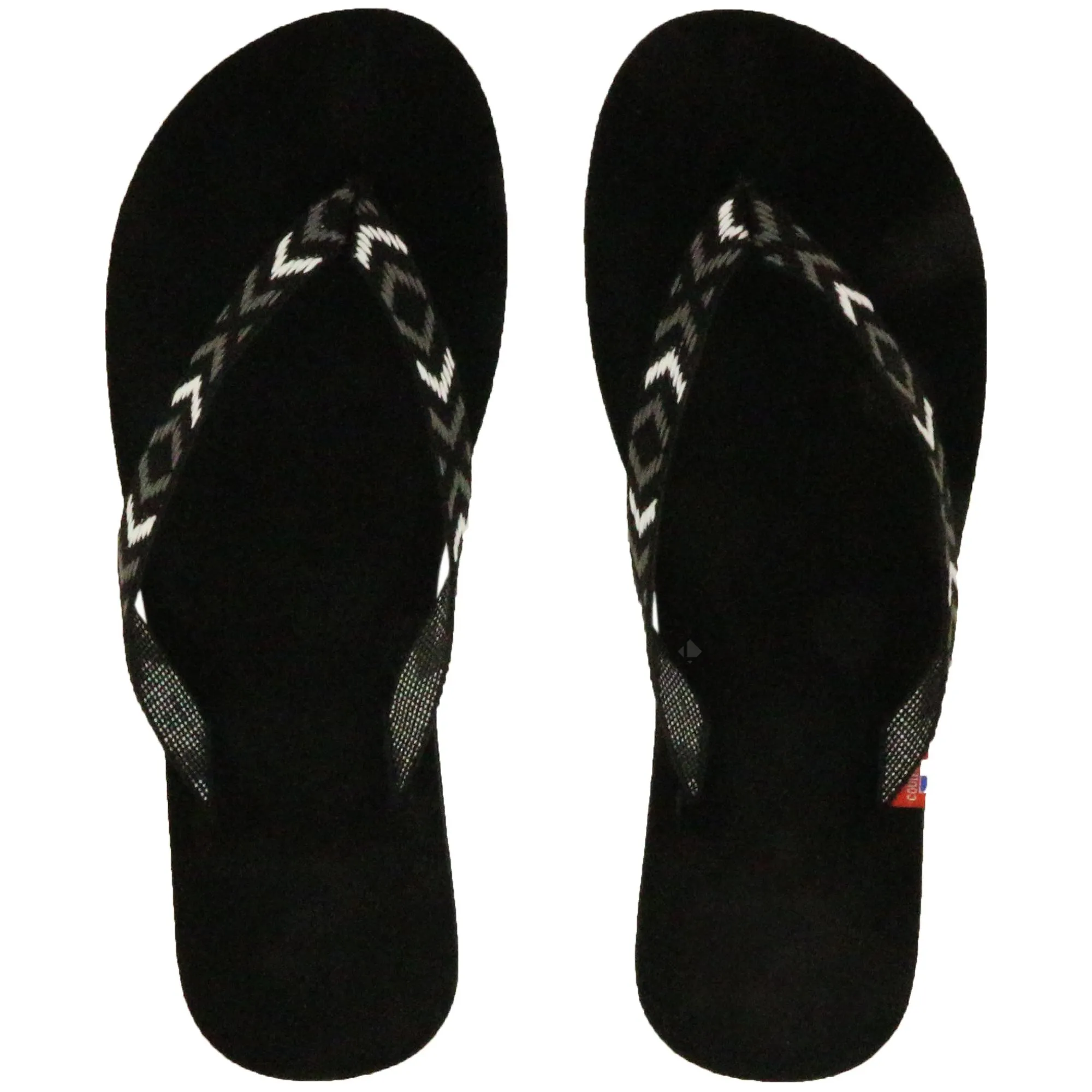 Tong en cuir motif ikat de la collection MAYA taille 44/45 Noir