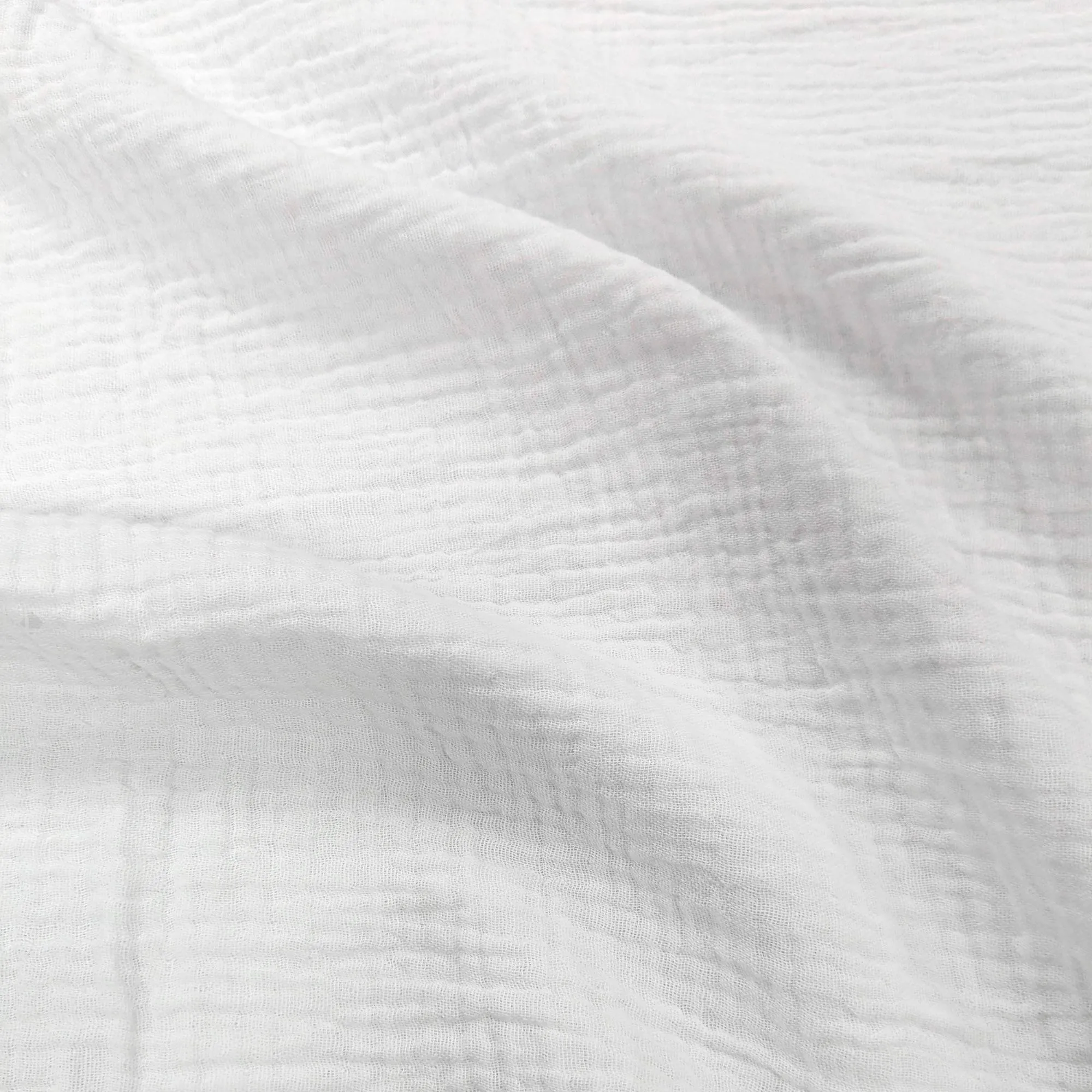 Tissu double gaze de coton uni FRIPOUILLE blanc