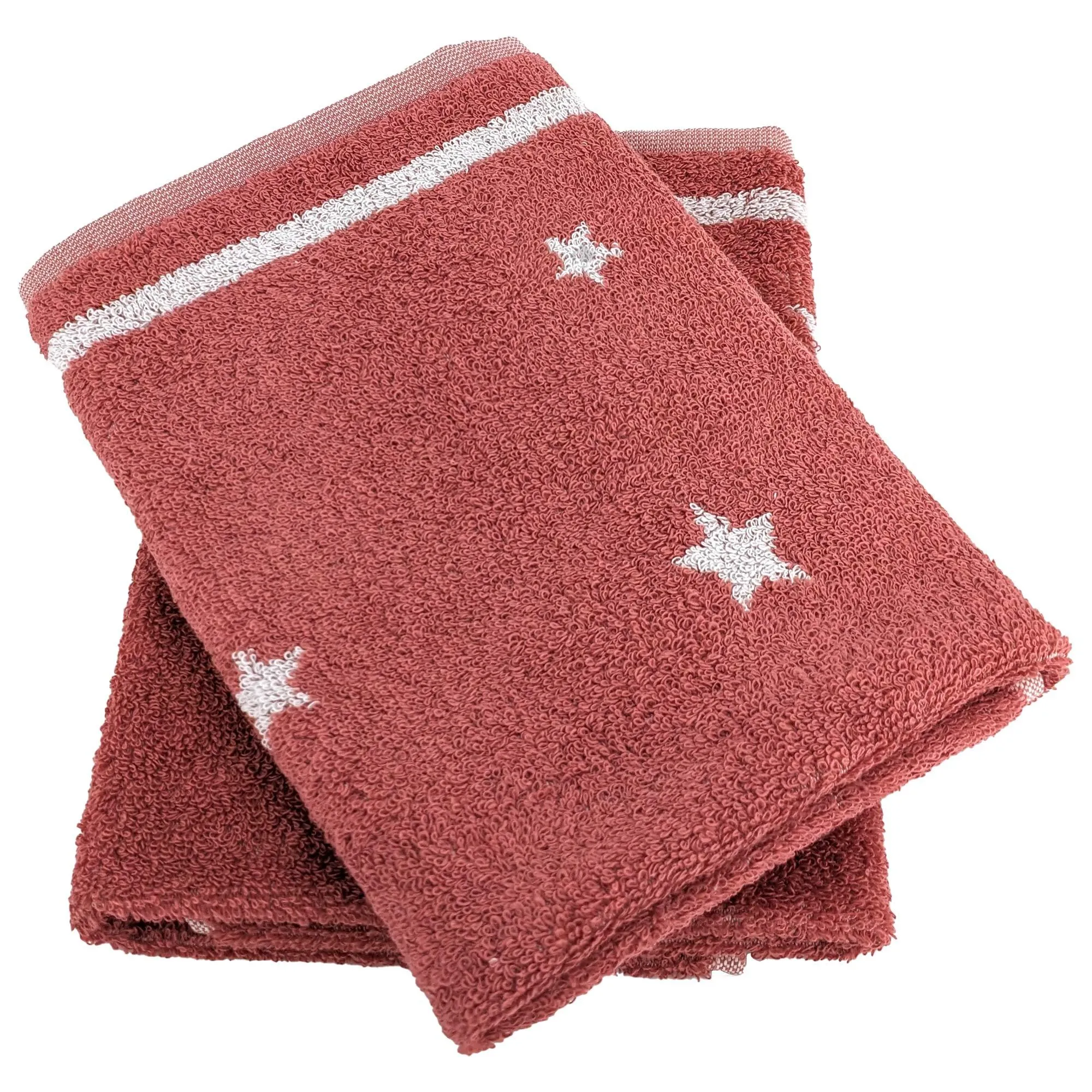 Lot de 2 torchons de cuisine 50x50 cm NOVA 100% Coton brique