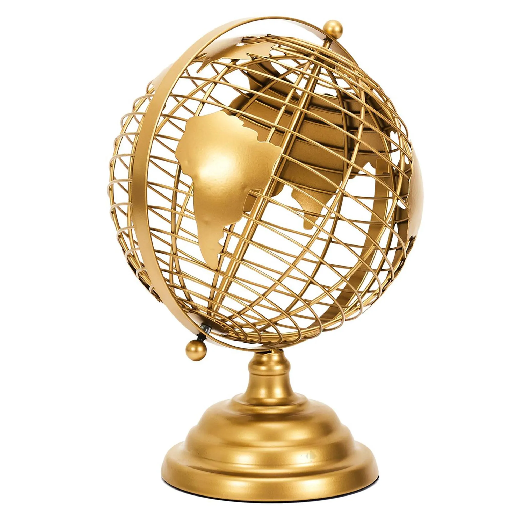 Globe terrestre en métal collection TERRESTRE 20.5 x 28 x 19 cm doré