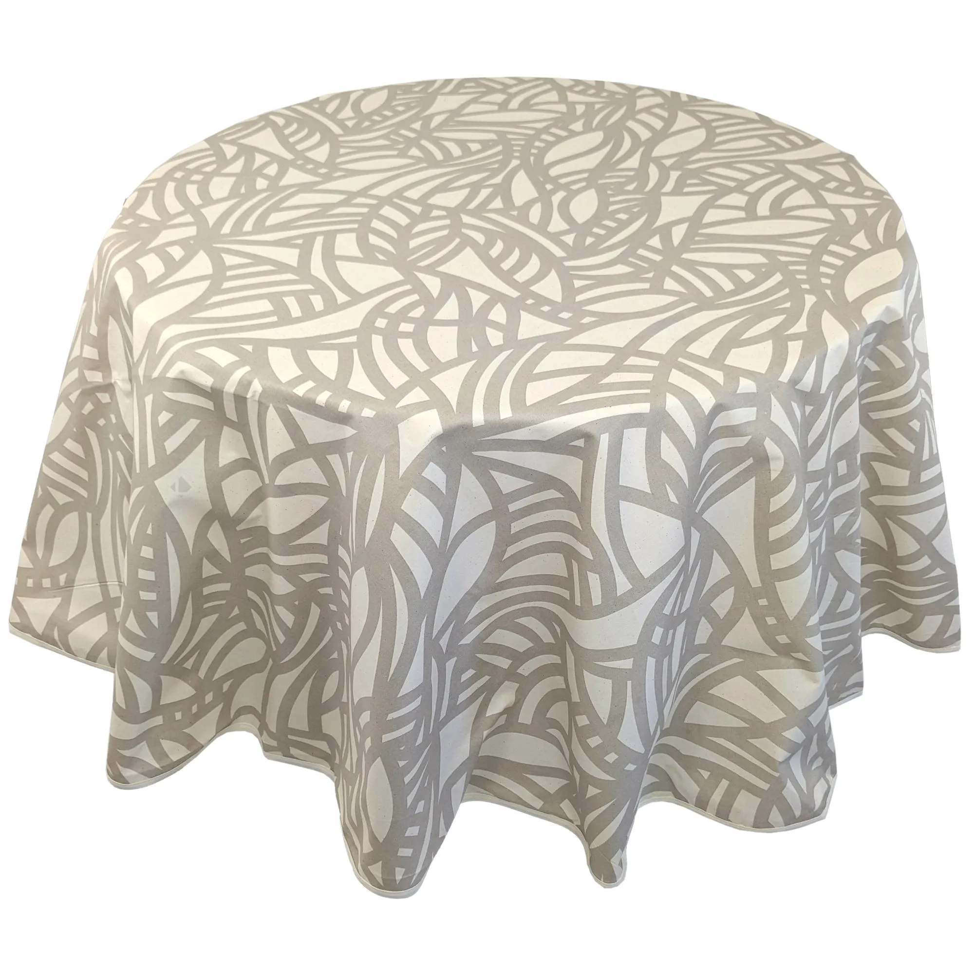 Nappe ronde 170 cm ÉVA Beige écru 100% coton + enduction acrylique