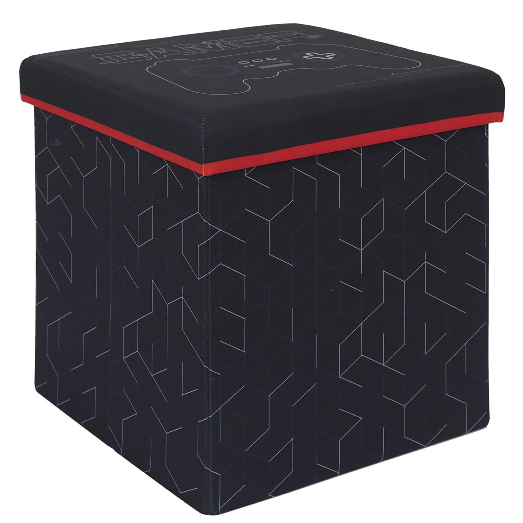 Pouf pliable 100% polyester 38x38x38 cm collection GAME noir