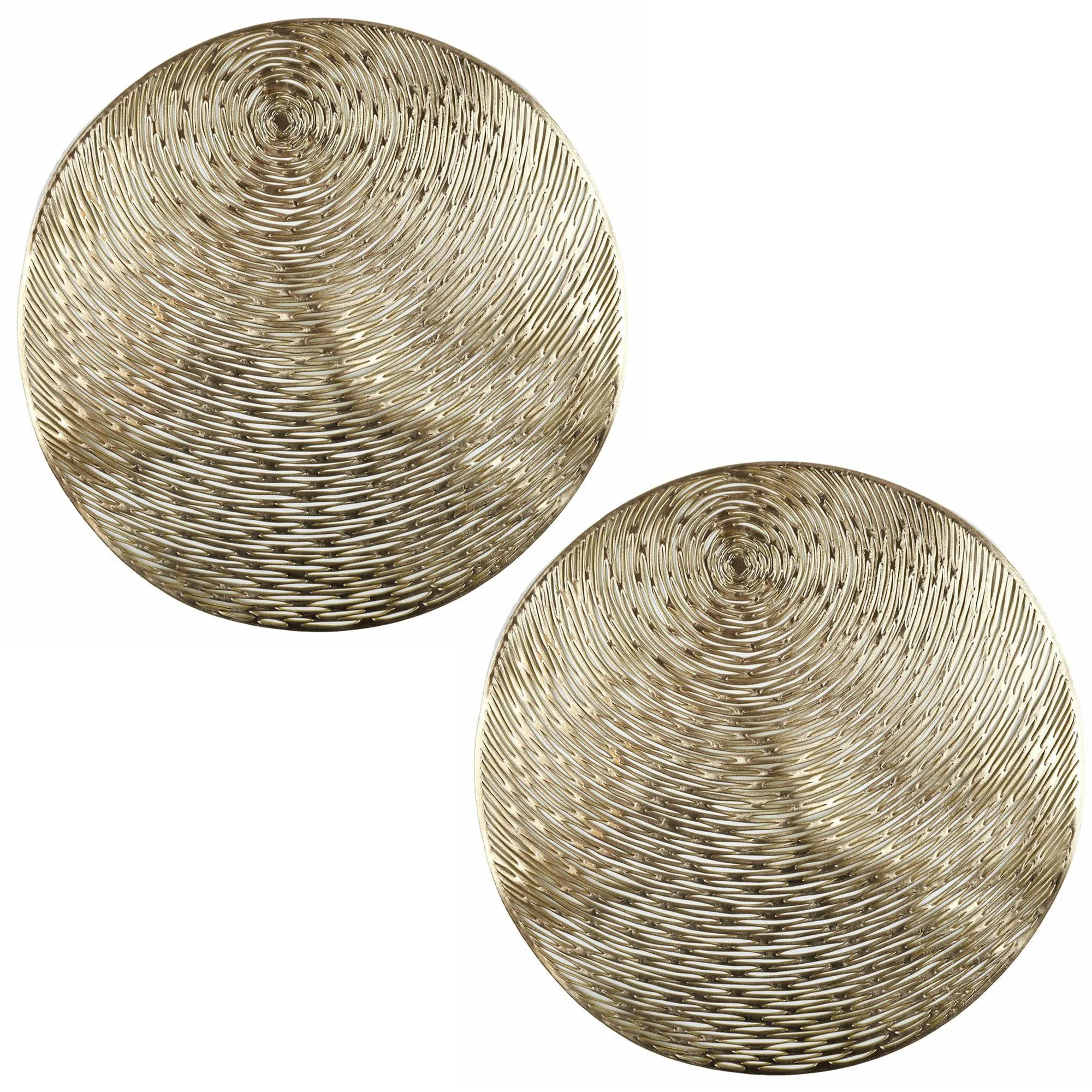 Lot de 2 sets de table rond 40 cm en plastique collection PHUKET doré