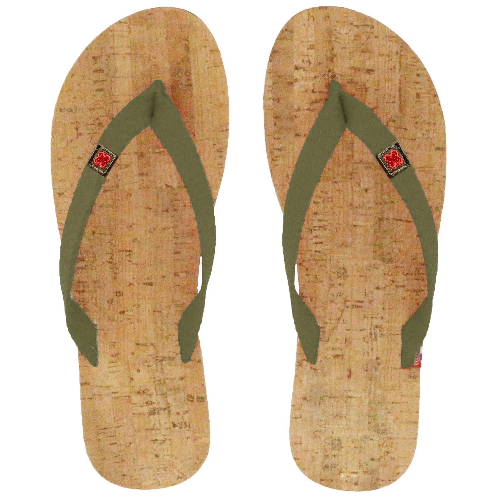 Tong en liège et bride en coton recyclé MOOREA taille 44/45 Vert