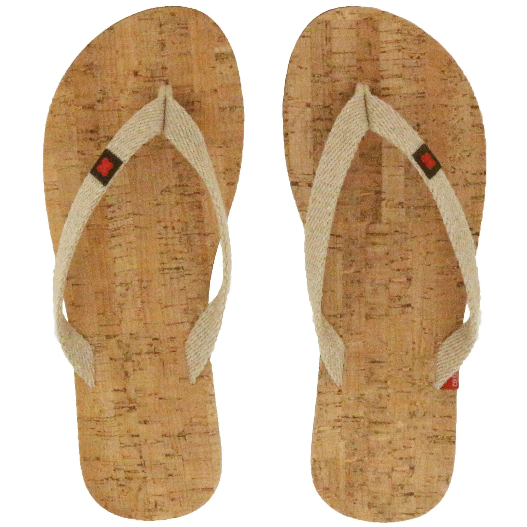 Tong en liège et bride en coton recyclé MOOREA 34/35 Ecru