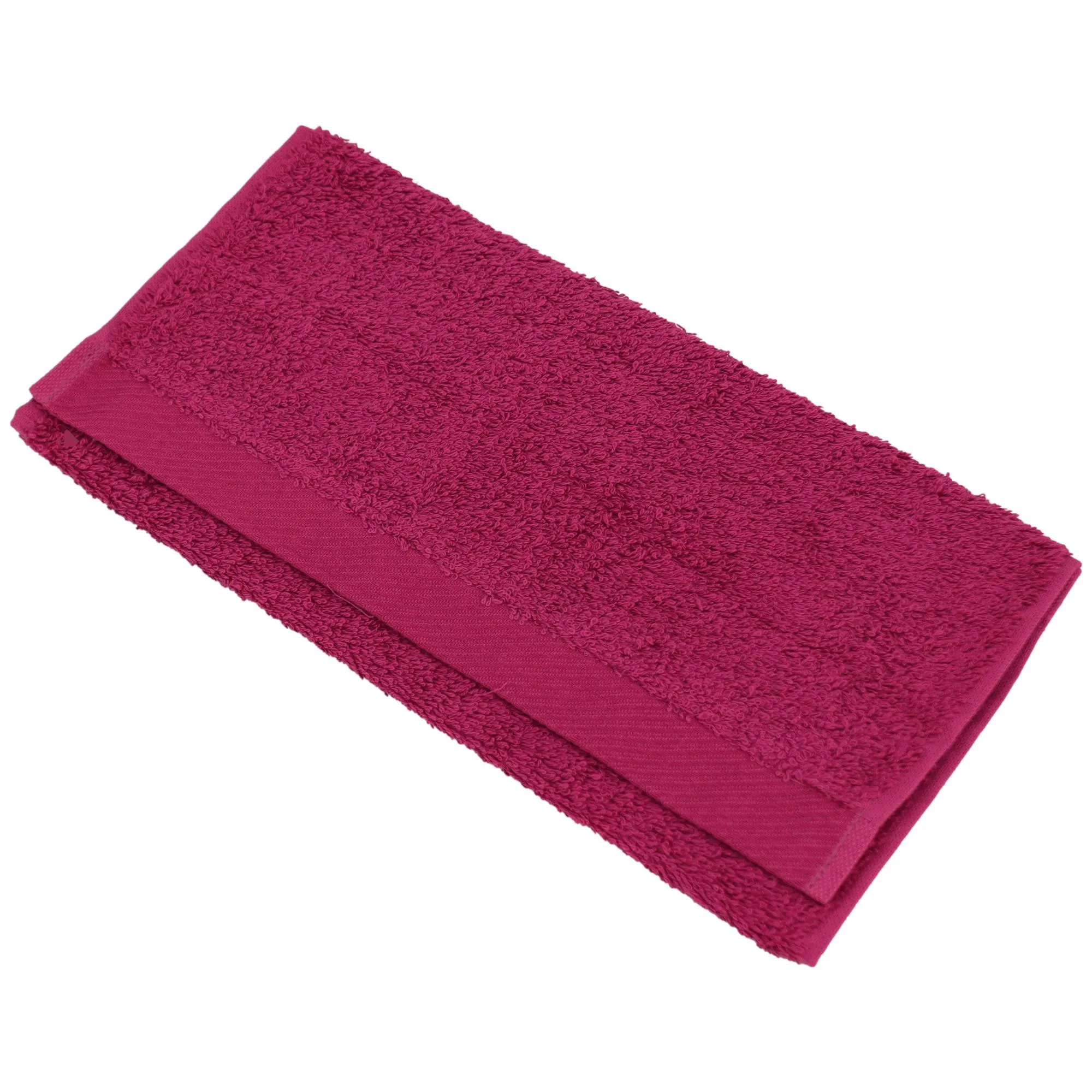 Serviette invité 30x50 cm 100% coton peigné ALBA prune