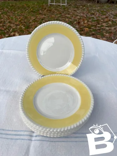 6 assiettes à dessert en faïence Badonviller