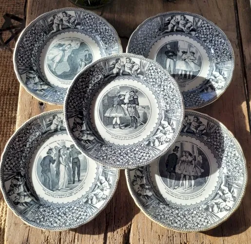 6 assiettes Parlantes JULES VIEILLARDS BORDEAUX