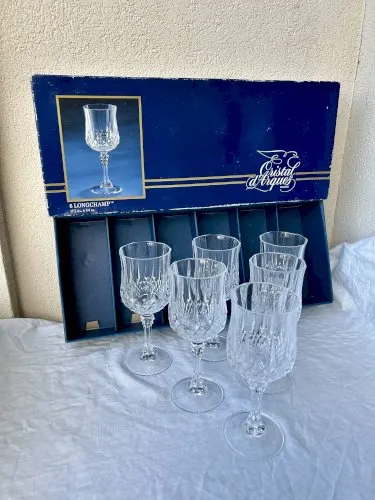 6 verres à pied cristal