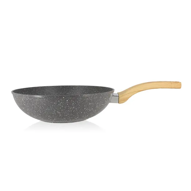 WOK CANNELLE 28 CM
AVEC POIGNÉES
EN BOIS CLAIR
