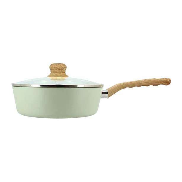 SAUTEUSE CELADON 24CM EN
ALUMINIUM RECYCLÉ
COUVERCLE EN VERRE