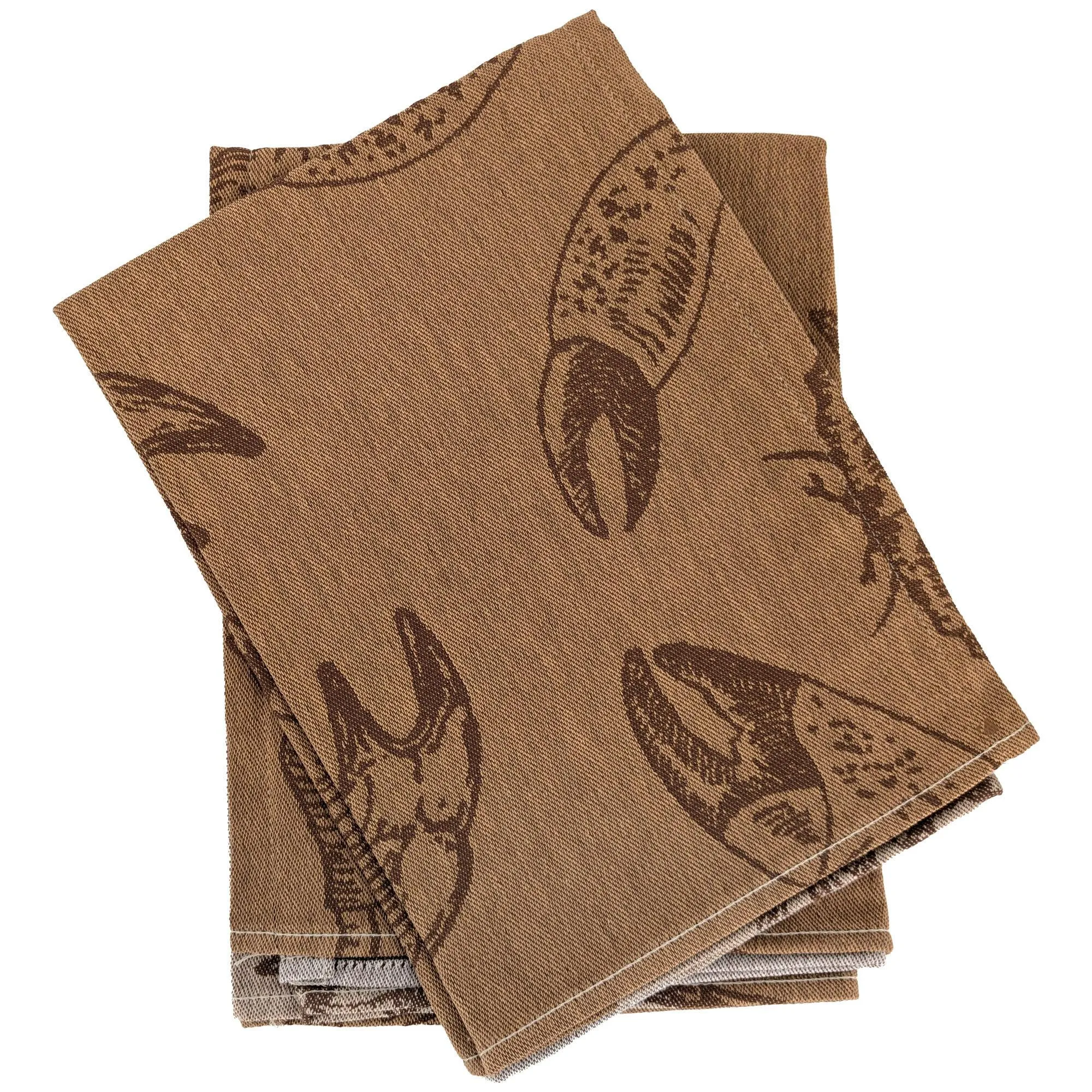 Lot de 2 torchons de cuisine 50x70 cm 100% coton ATLANTIC motif crabe beige