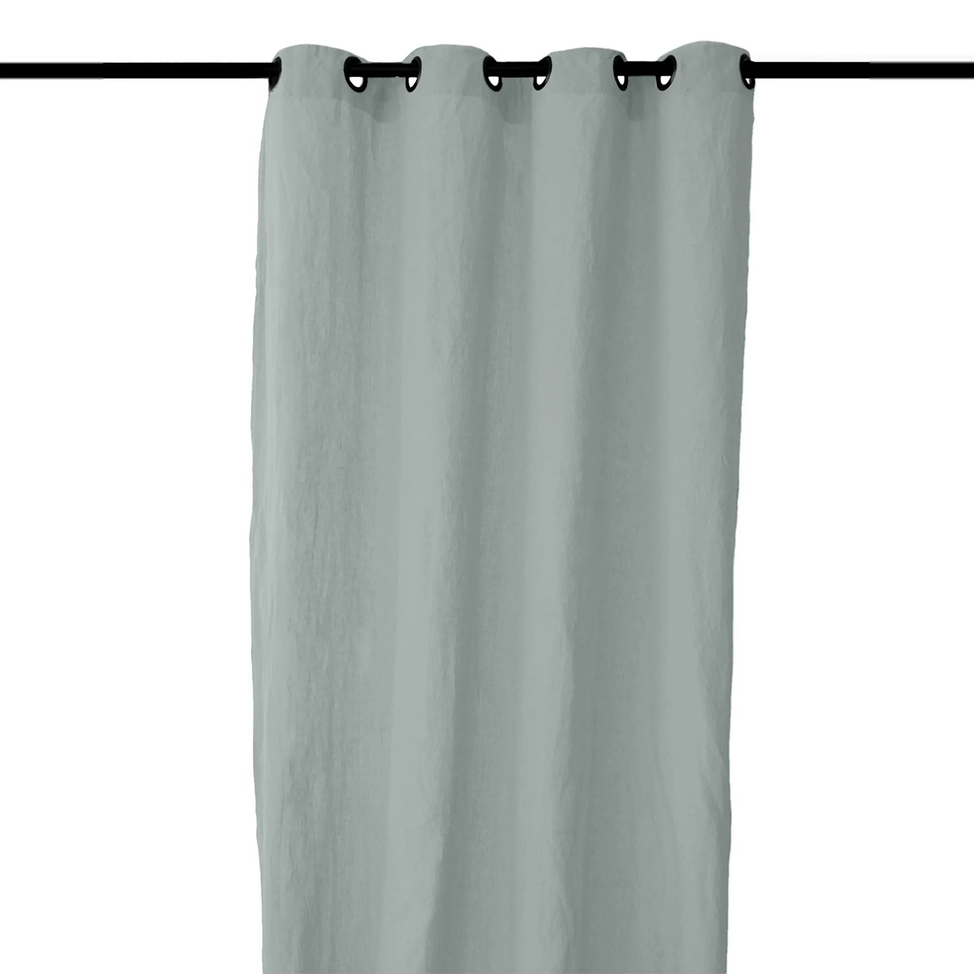 Rideau 8 œillets 140x280 cm OPERA DECO 50% lin et 50% coton vert lichen