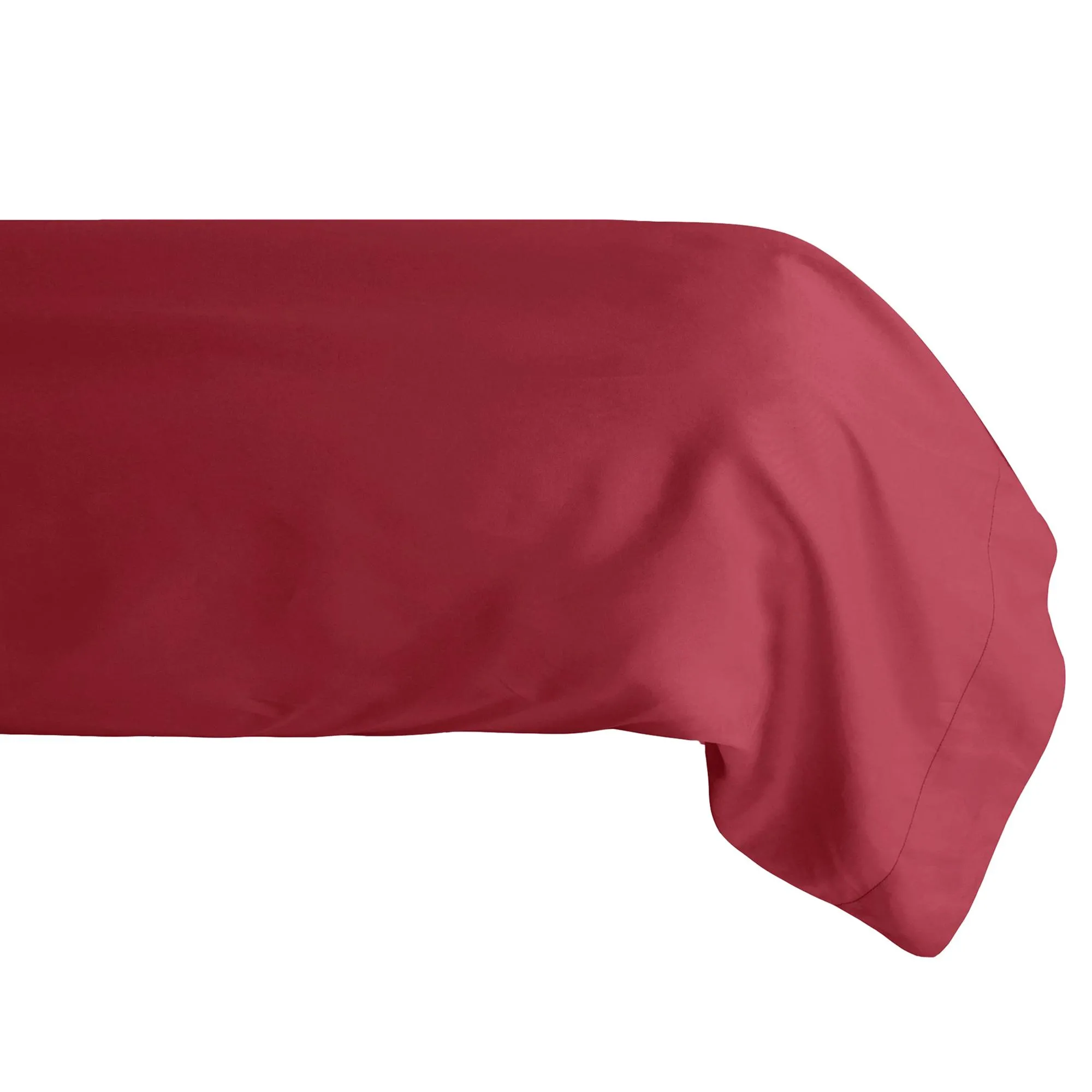Taie de traversin 43x190 cm percale de coton MANOIR rouge Carmin