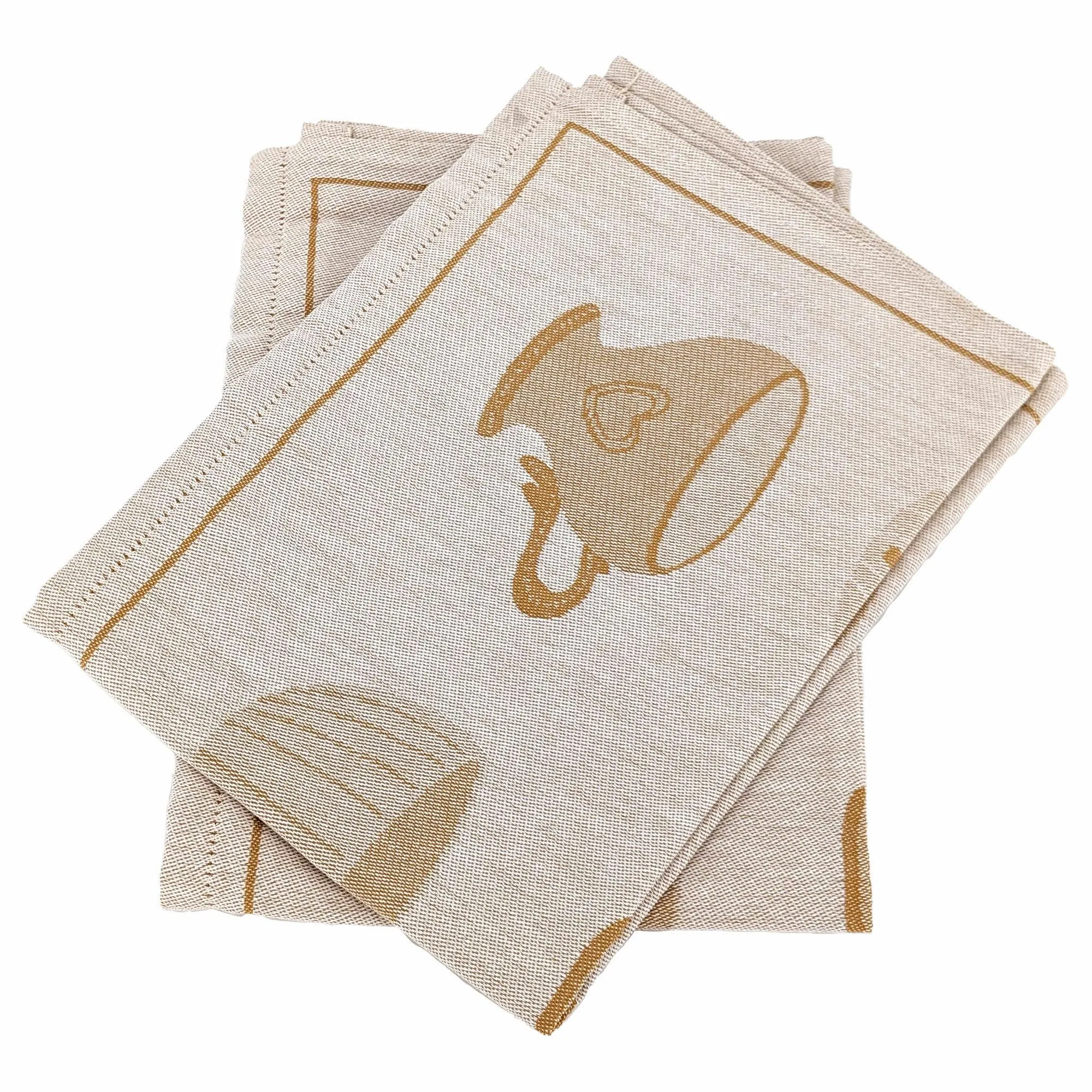 Lot de 2 torchons de cuisine pur coton 50x70 cm DELICARA jaune